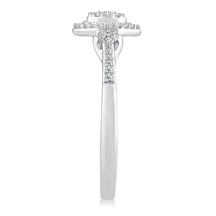 Diamond Oval-Cluster Promise Ring in 10K White Gold (1/5 ct. tw.)