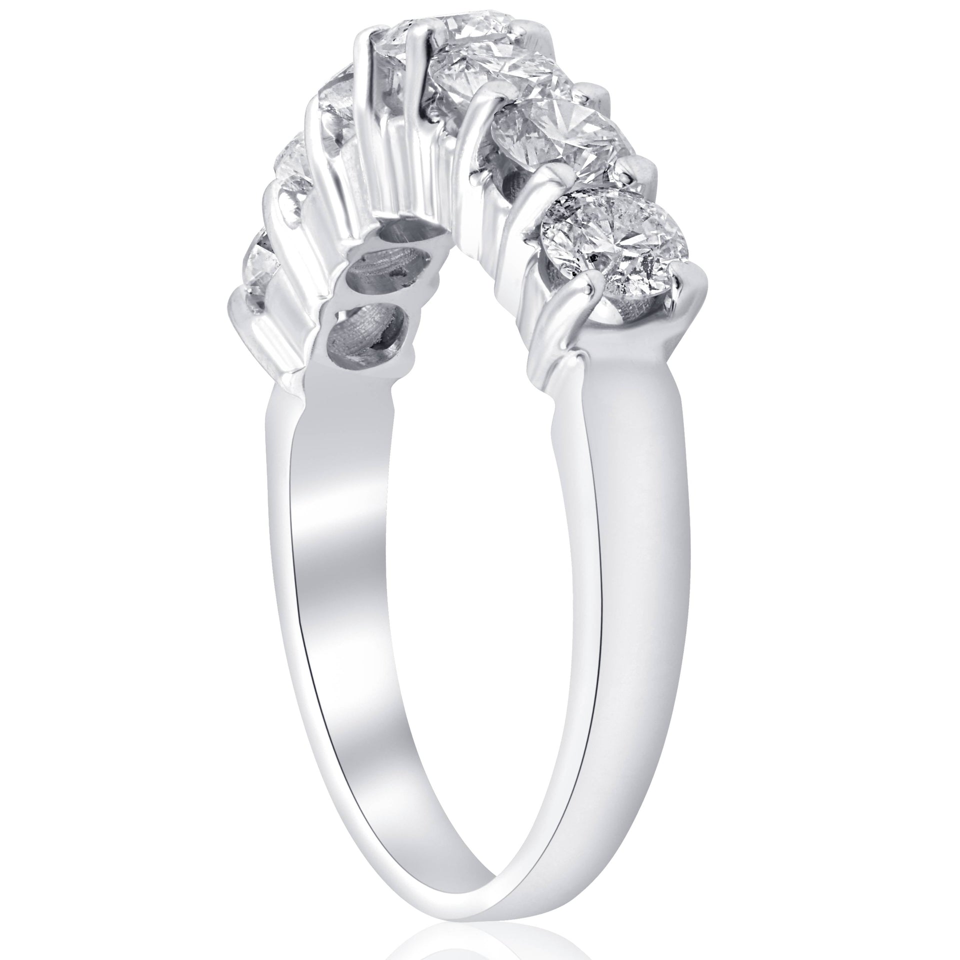 1 3/4 ct Round Diamond Wedding Anniversary 14K White Gold Ring