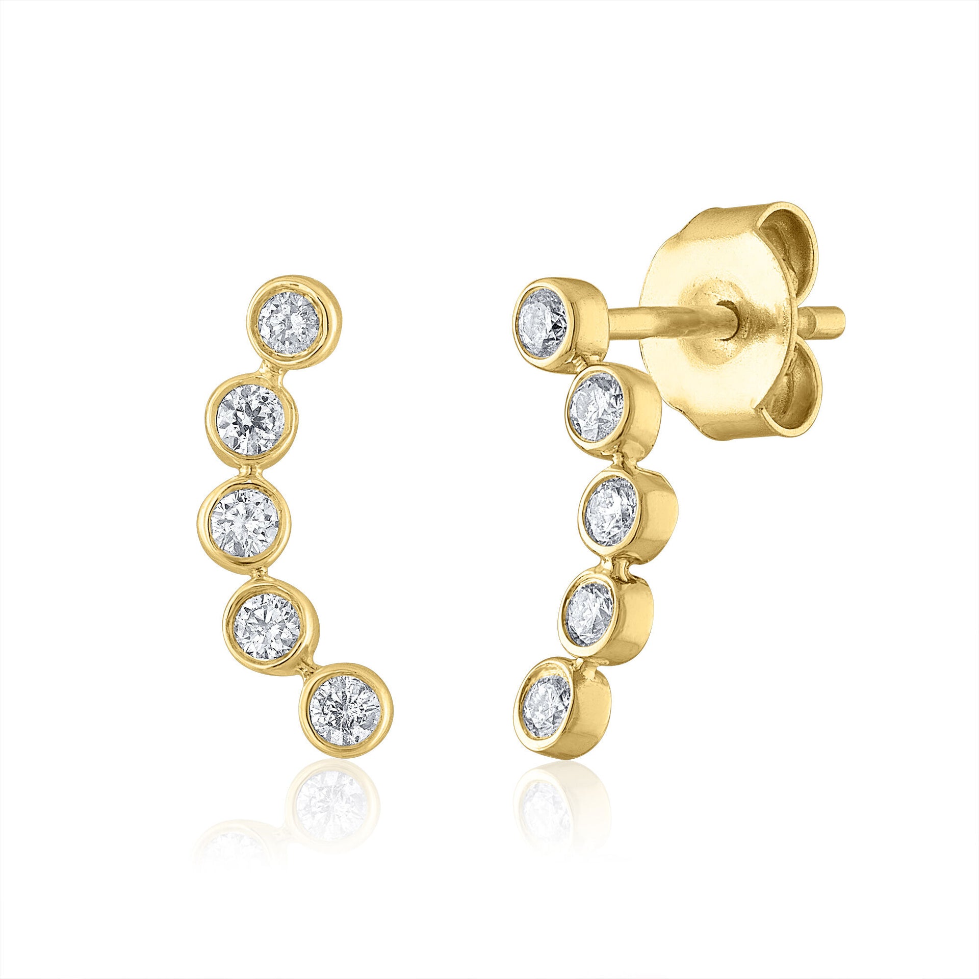 Diamond Earrings in 14K Yellow Gold (1/8 ct. tw.)