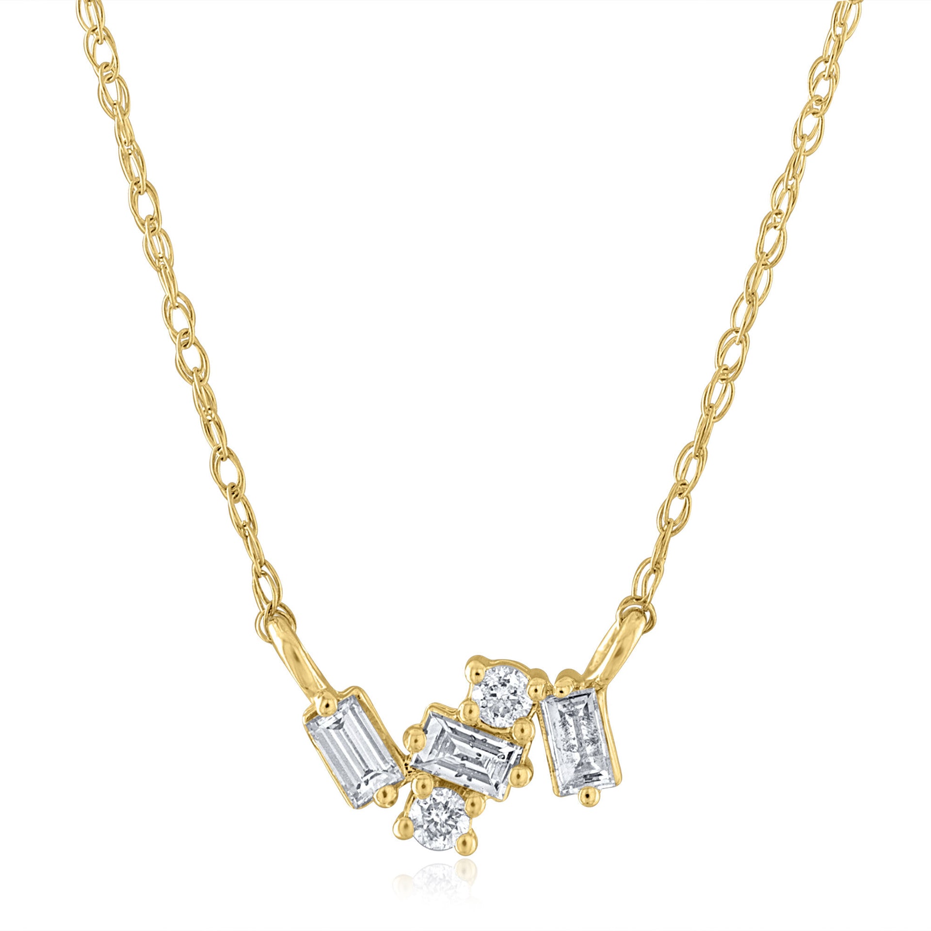 Diamond Necklace in 14K Yellow Gold (1/10 ct. tw.)