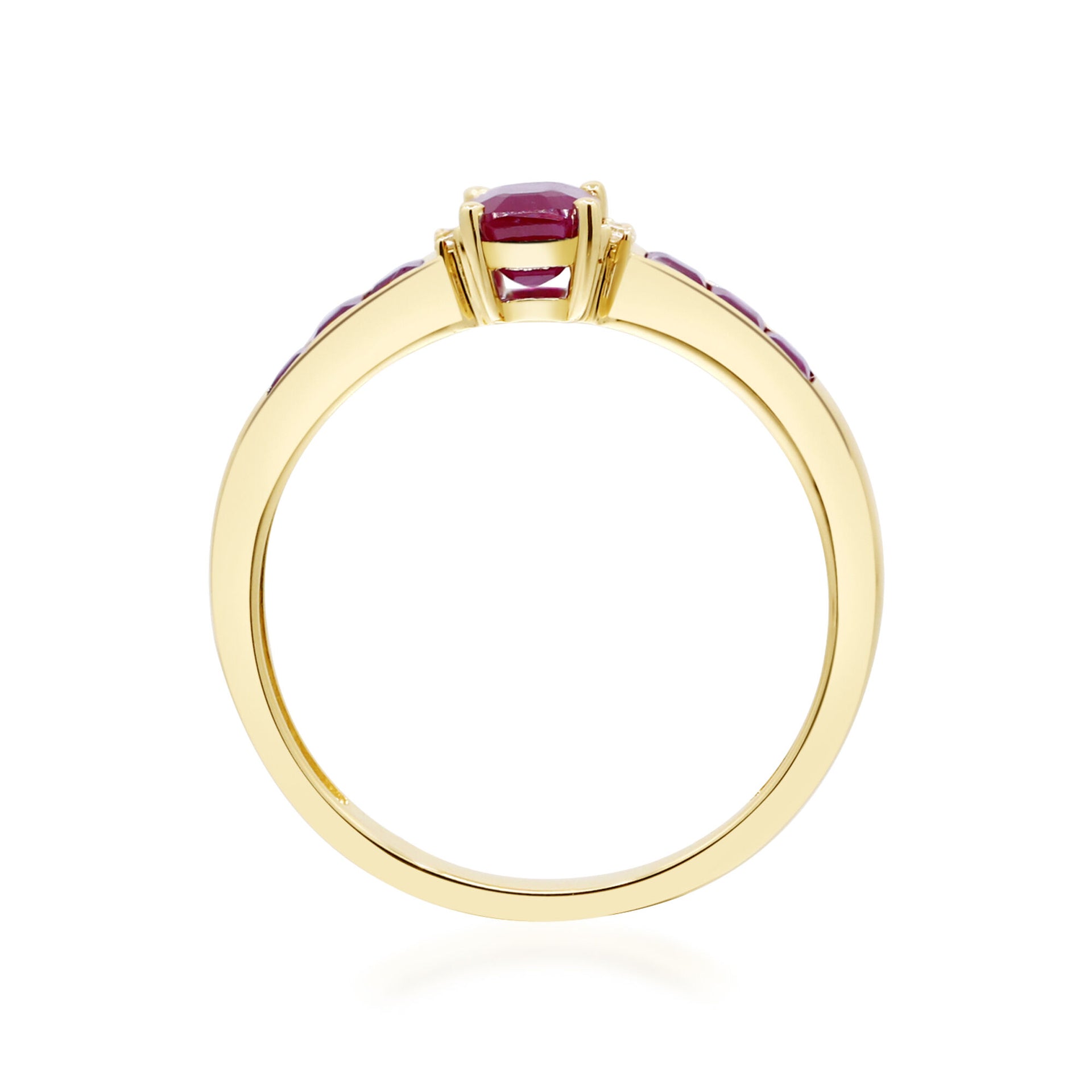 Ruby & Diamond Accent Ring in 10K Yellow Gold