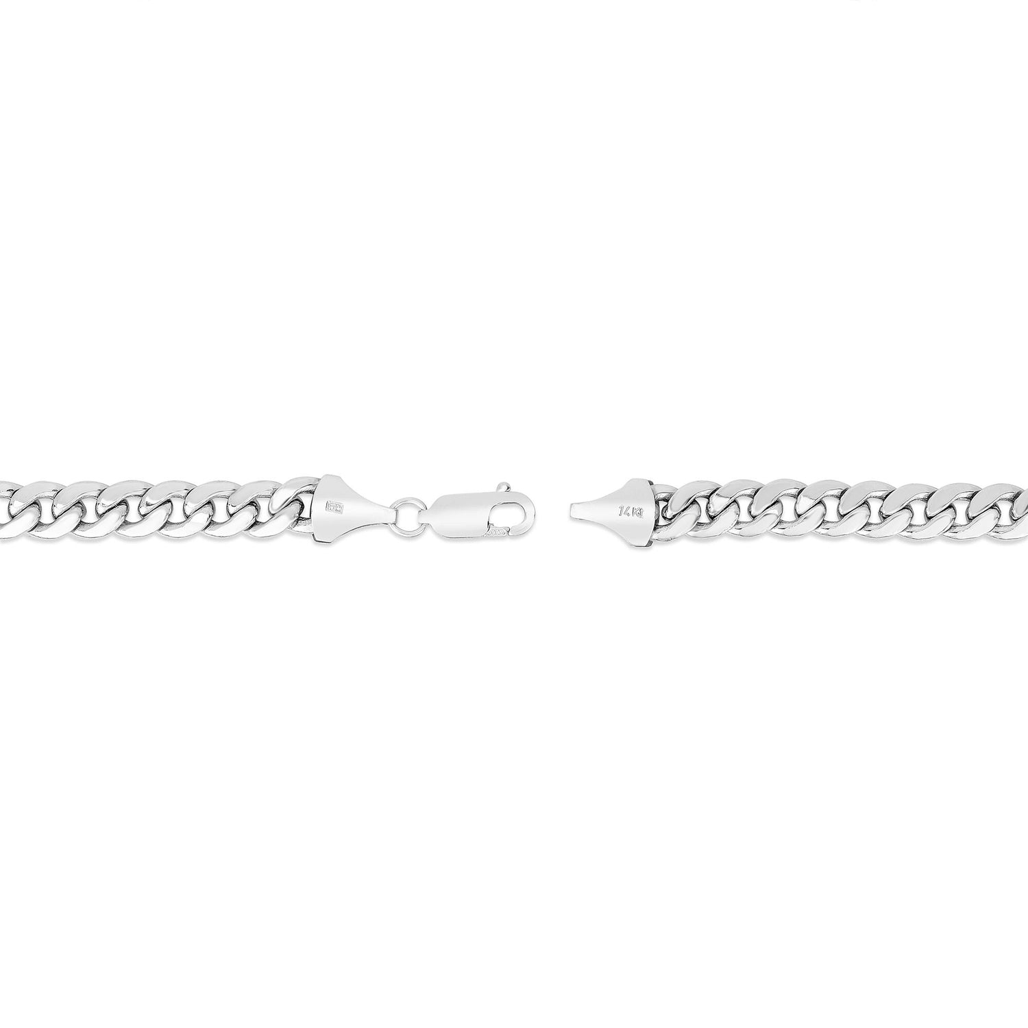 Semi-Solid Miami Cuban Necklace in 14K White Gold, 24”