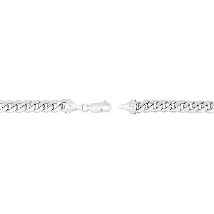 Semi-Solid Miami Cuban Necklace in 14K White Gold, 24”