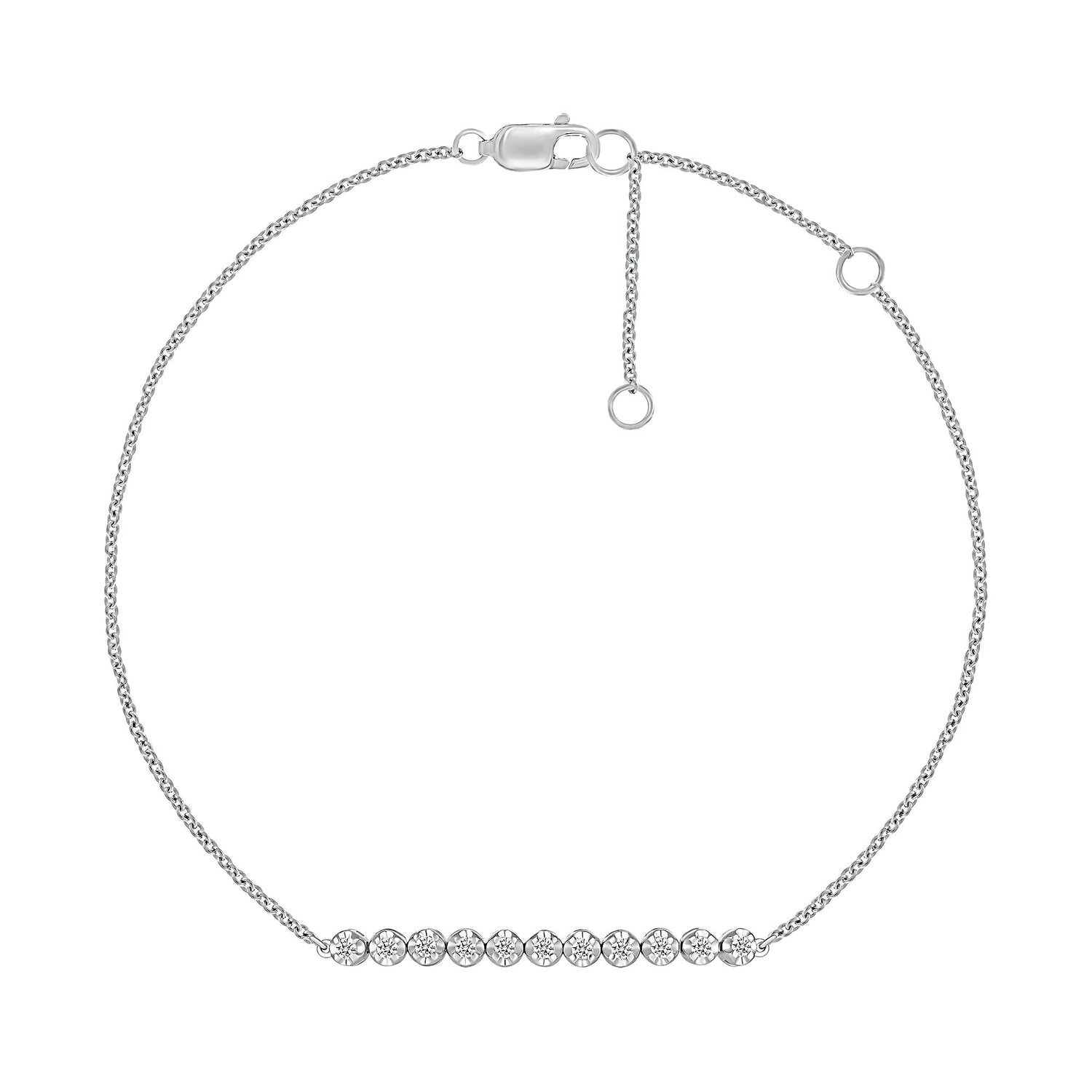 Diamond Bracelet in 10K White Gold, 7.5” (1/4 ct. tw.)