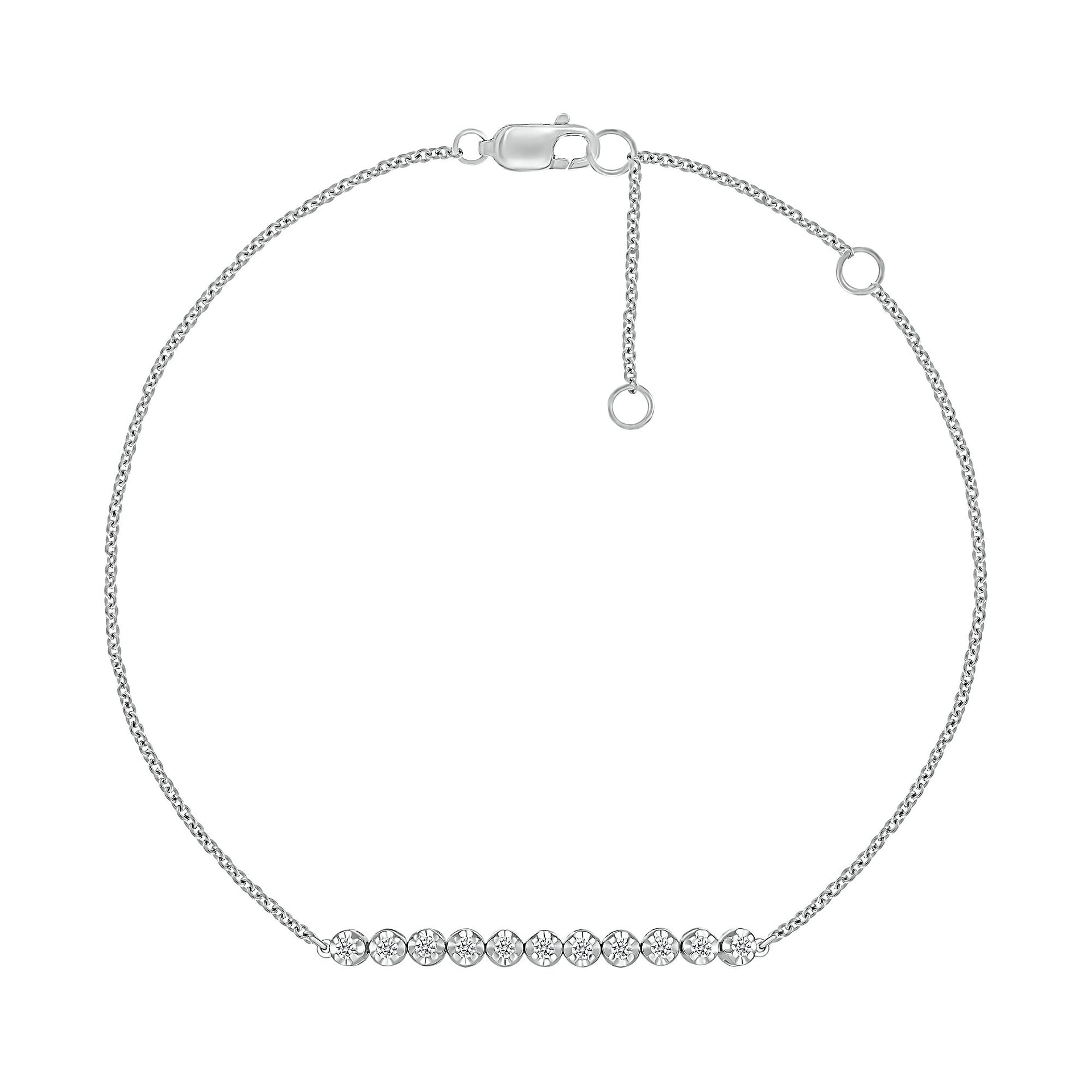 Diamond Bracelet in 10K White Gold, 7.5” (1/4 ct. tw.)