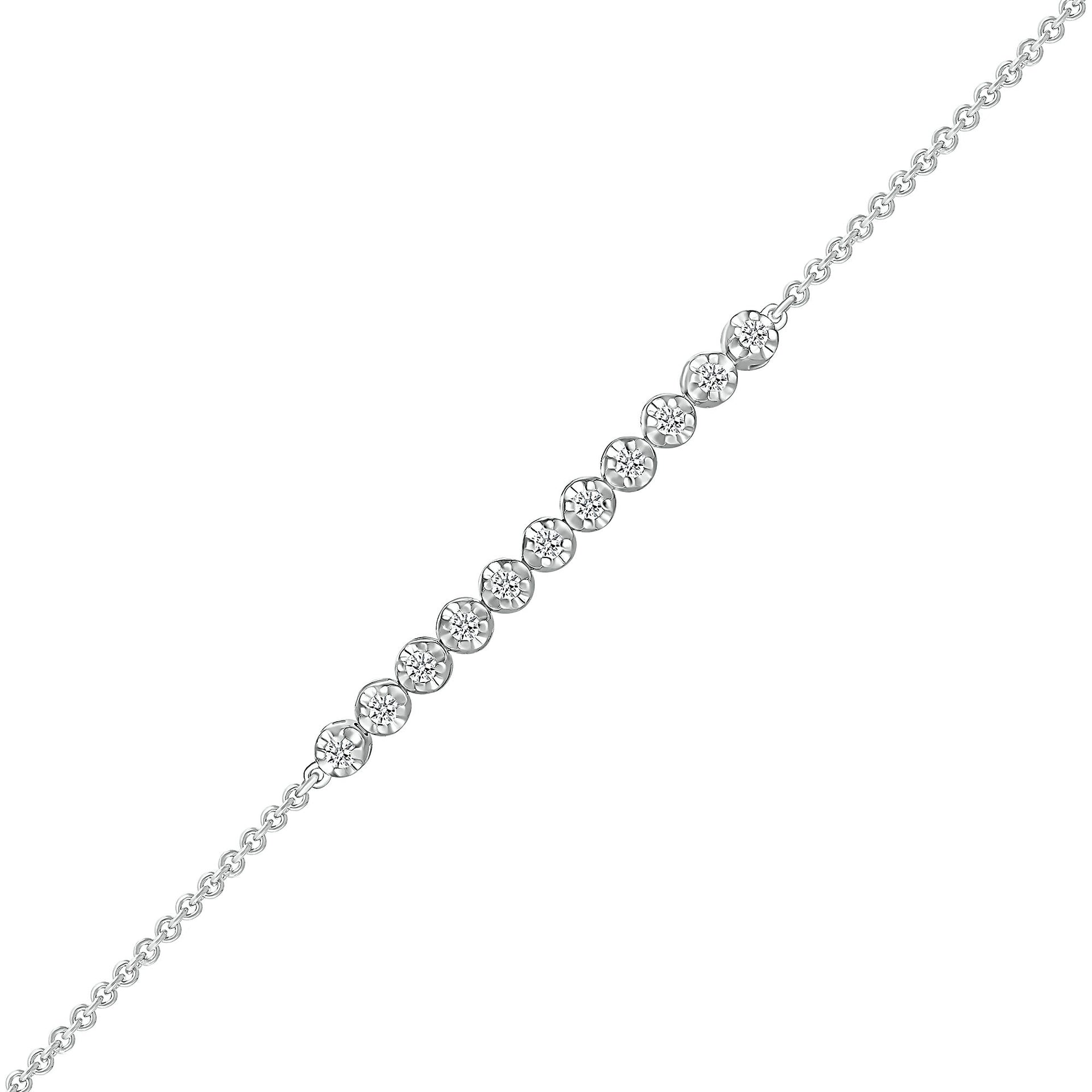 Diamond Bracelet in 10K White Gold, 7.5” (1/4 ct. tw.)