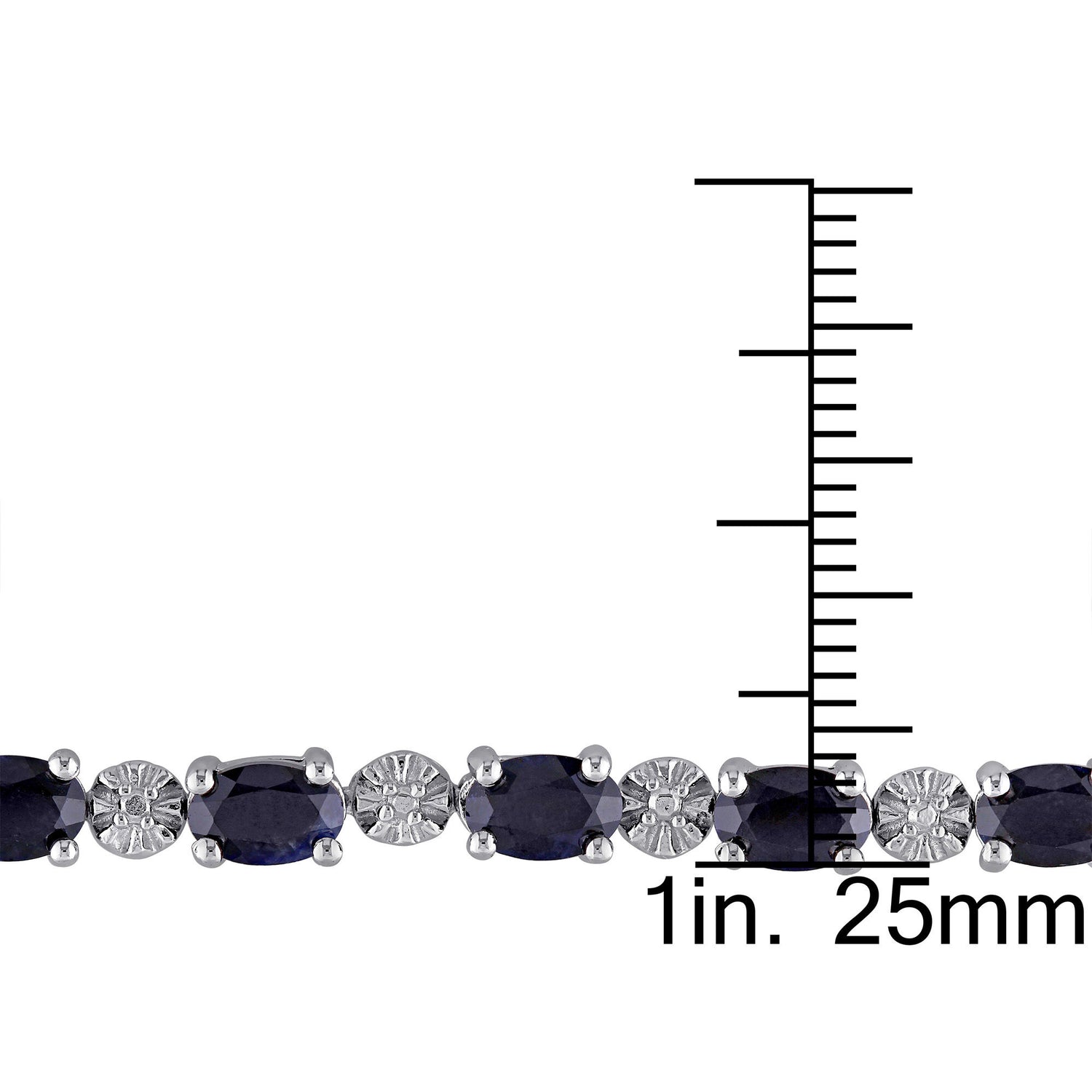 Black Sapphire & Diamond Accent Bracelet in Sterling Silver