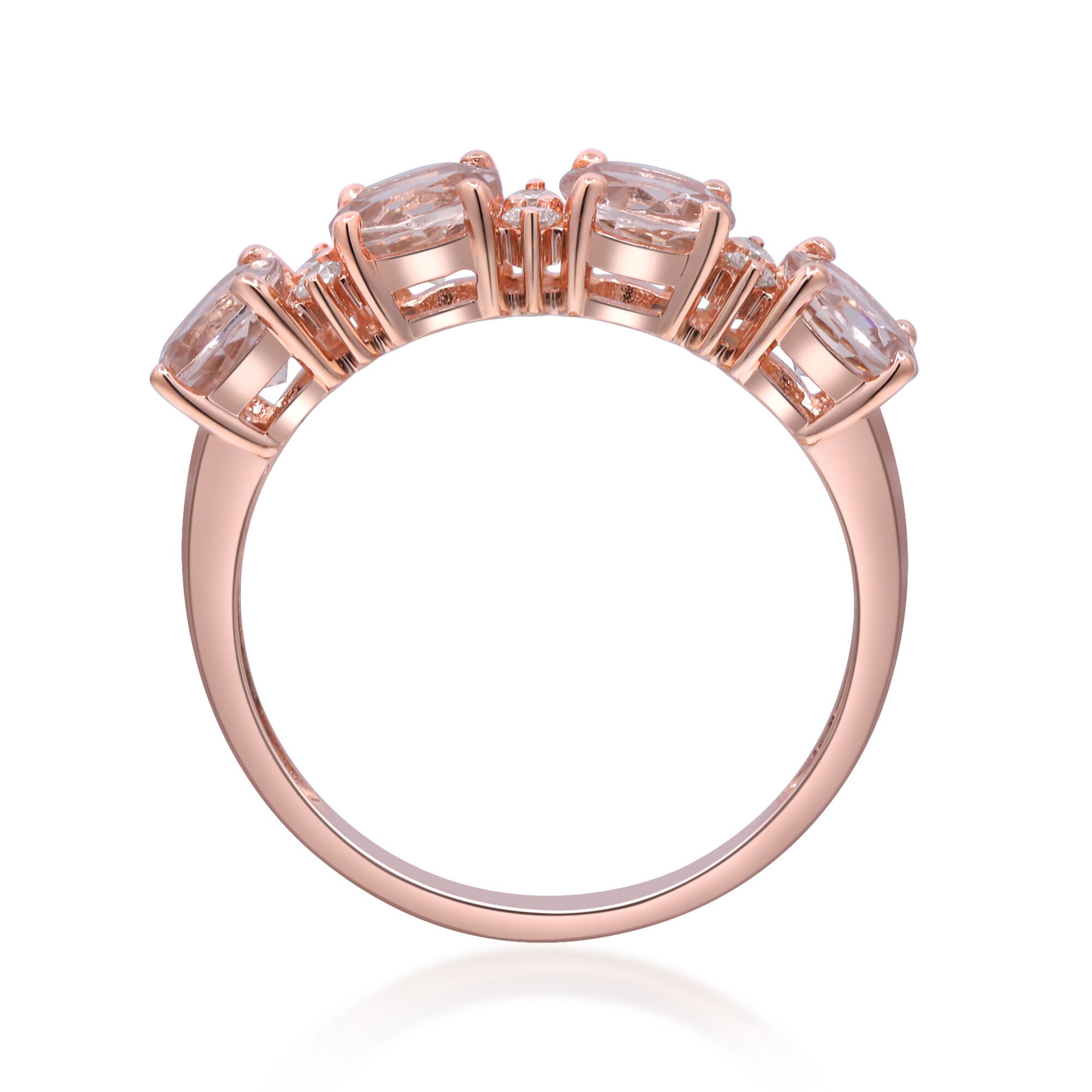 Morganite & Diamond Ring in 10K Rose Gold (1/10 ct. tw.)