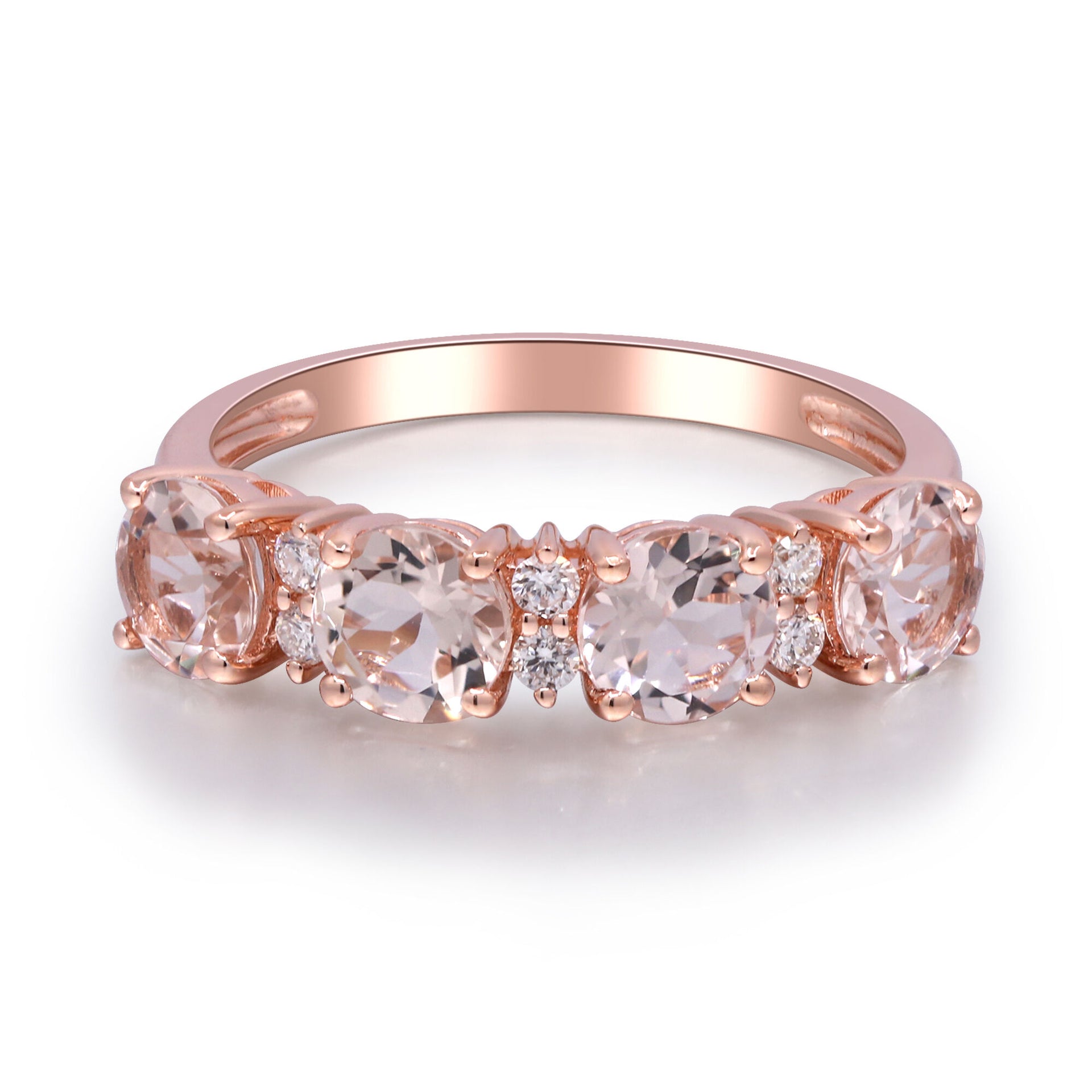 Morganite & Diamond Ring in 10K Rose Gold (1/10 ct. tw.)