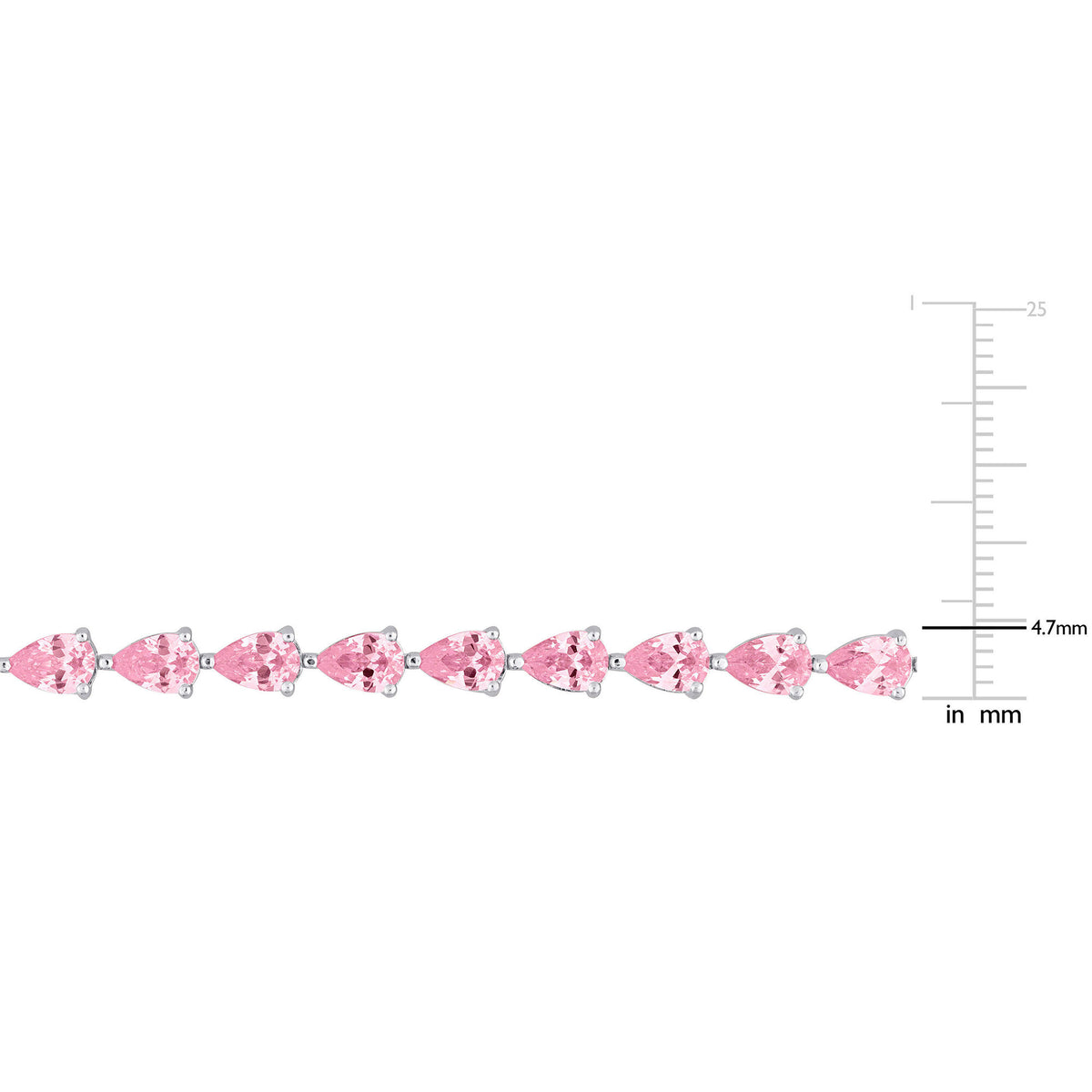 Lab-Created Pink Sapphire Tennis Bracelet in Sterling Silver, 7.25”