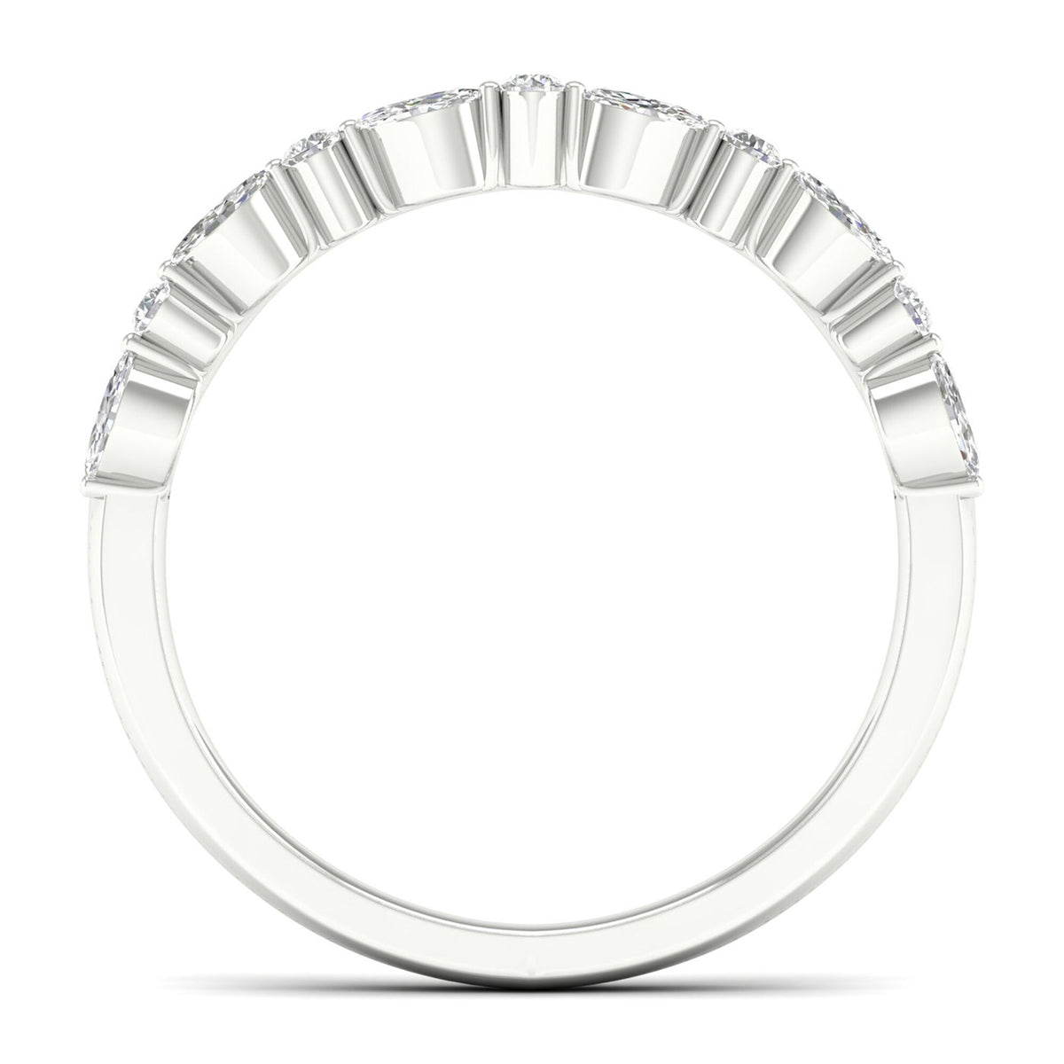 Diamond Contour Band in 14K White Gold (1/4 ct. tw.)