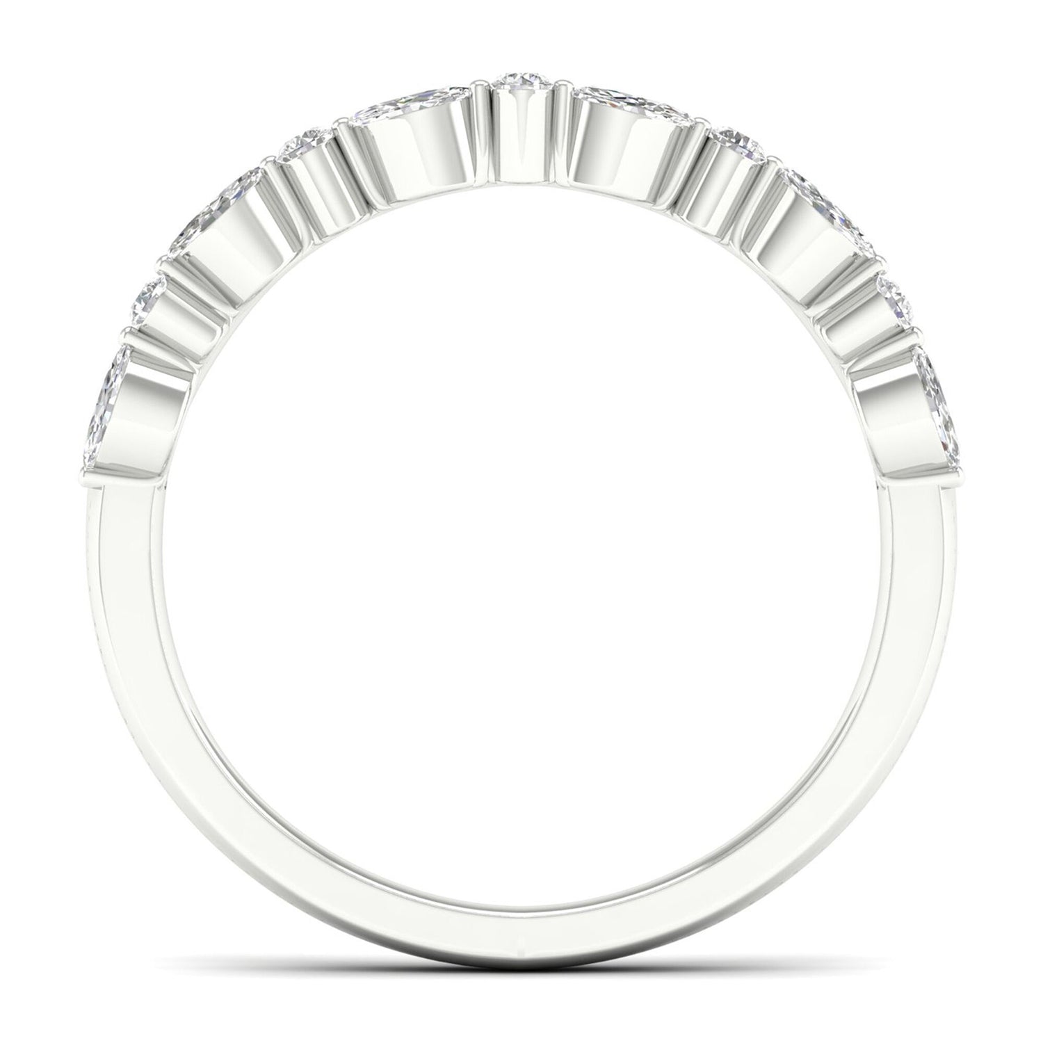 Diamond Contour Band in 14K White Gold (1/4 ct. tw.)