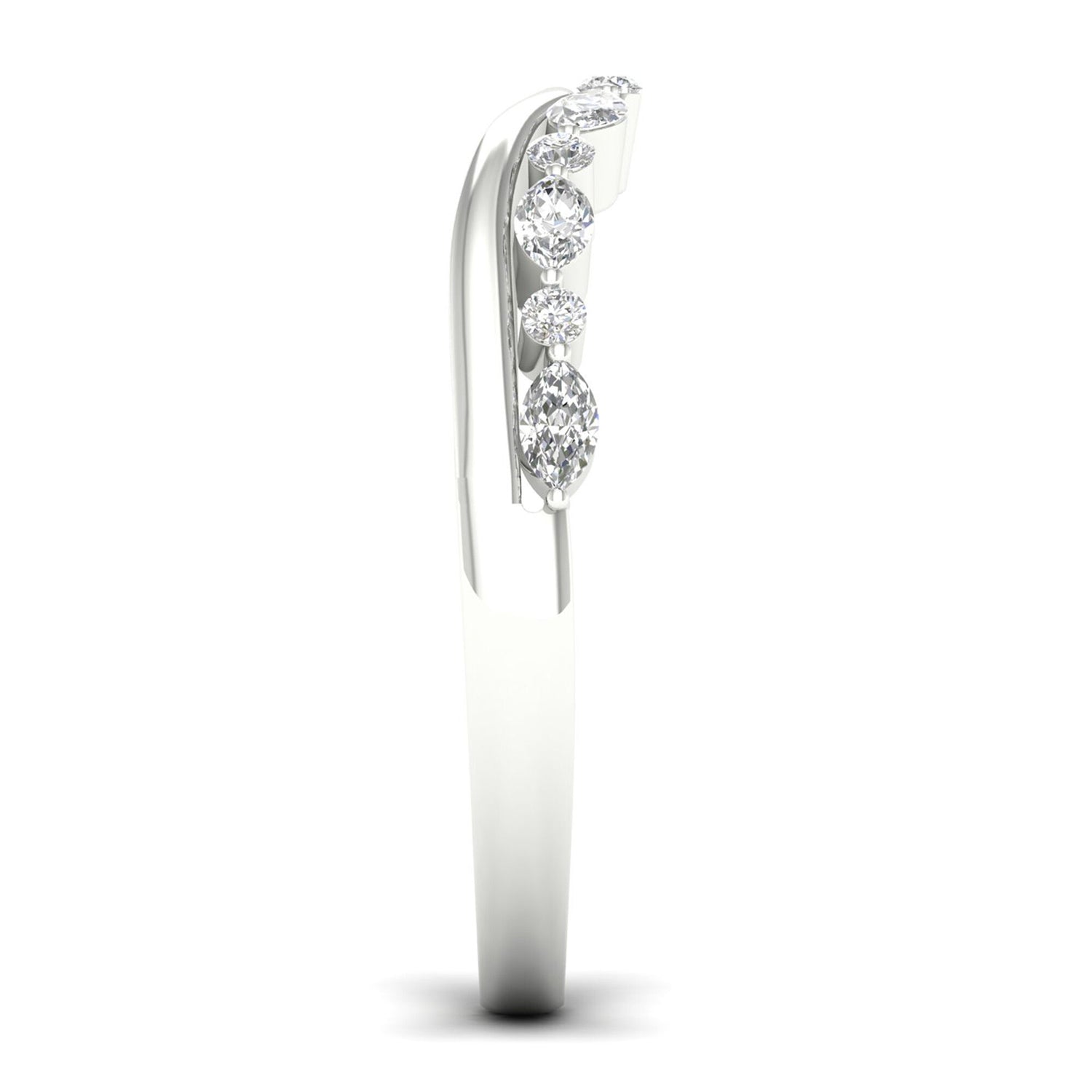 Diamond Contour Band in 14K White Gold (1/4 ct. tw.)