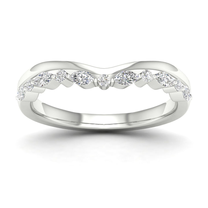 Diamond Contour Band in 14K White Gold (1/4 ct. tw.)