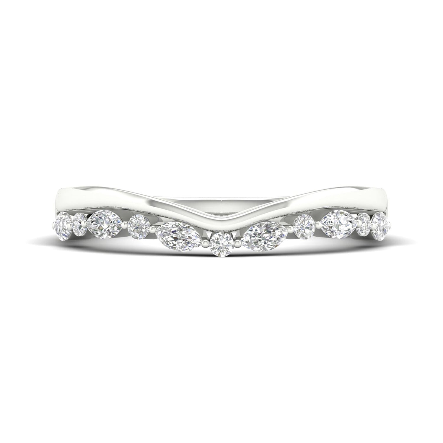 Diamond Contour Band in 14K White Gold (1/4 ct. tw.)