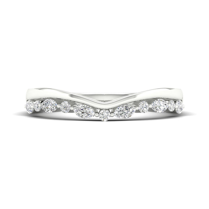 Diamond Contour Band in 14K White Gold (1/4 ct. tw.)