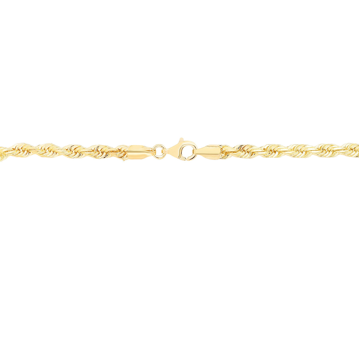 Diamond-Cut Solid Rope Chain in 14K Yellow Gold, 5MM, 20”
