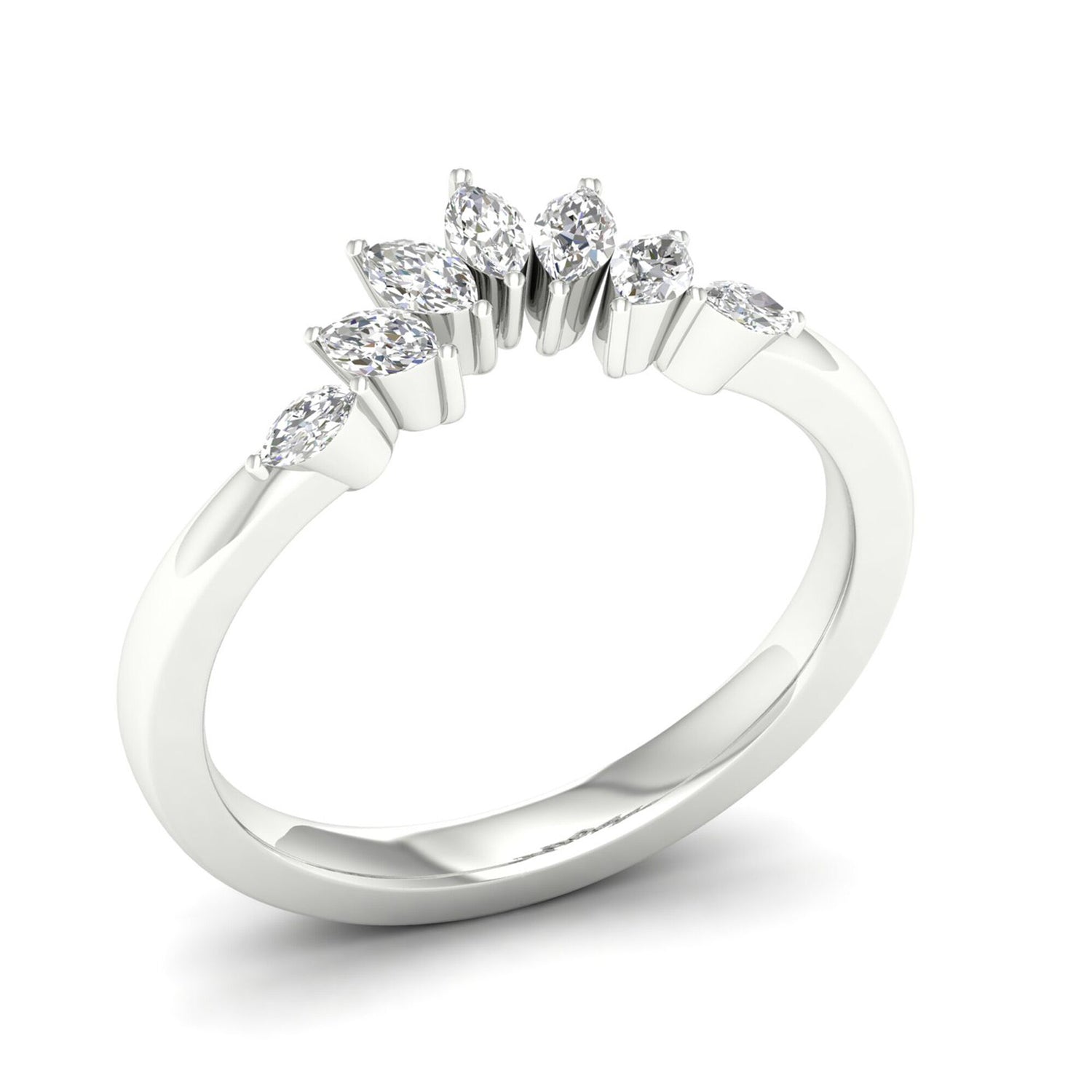 Diamond Contour Band in 14K White Gold (1/3 ct. tw.)