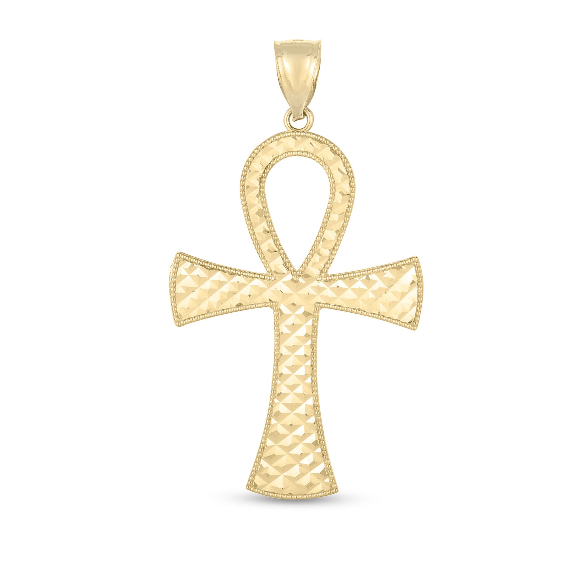 Ankh Cross Charm in 14K Yellow Gold