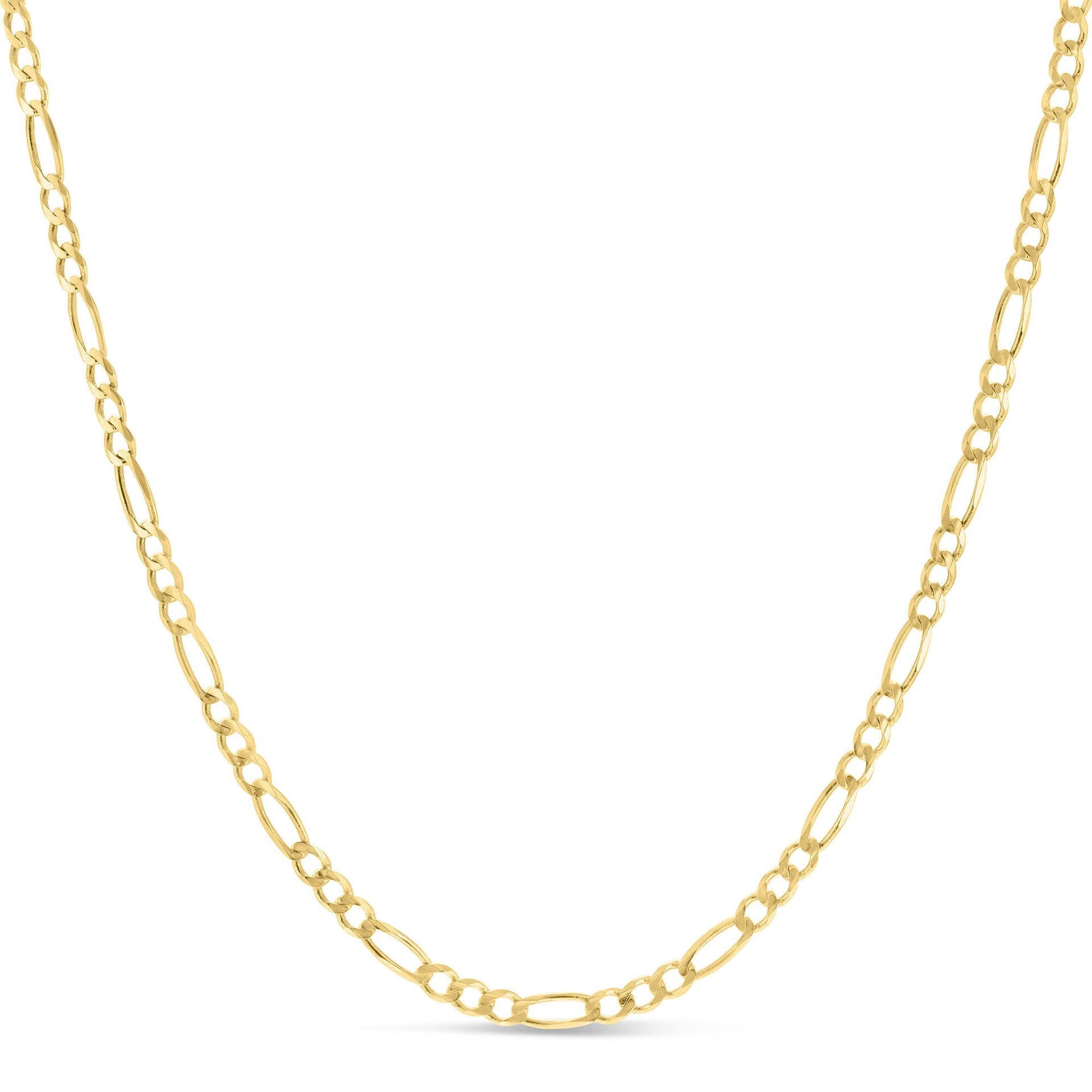 Solid Figaro Chain in 14K Yellow Gold, 3.8MM, 24”