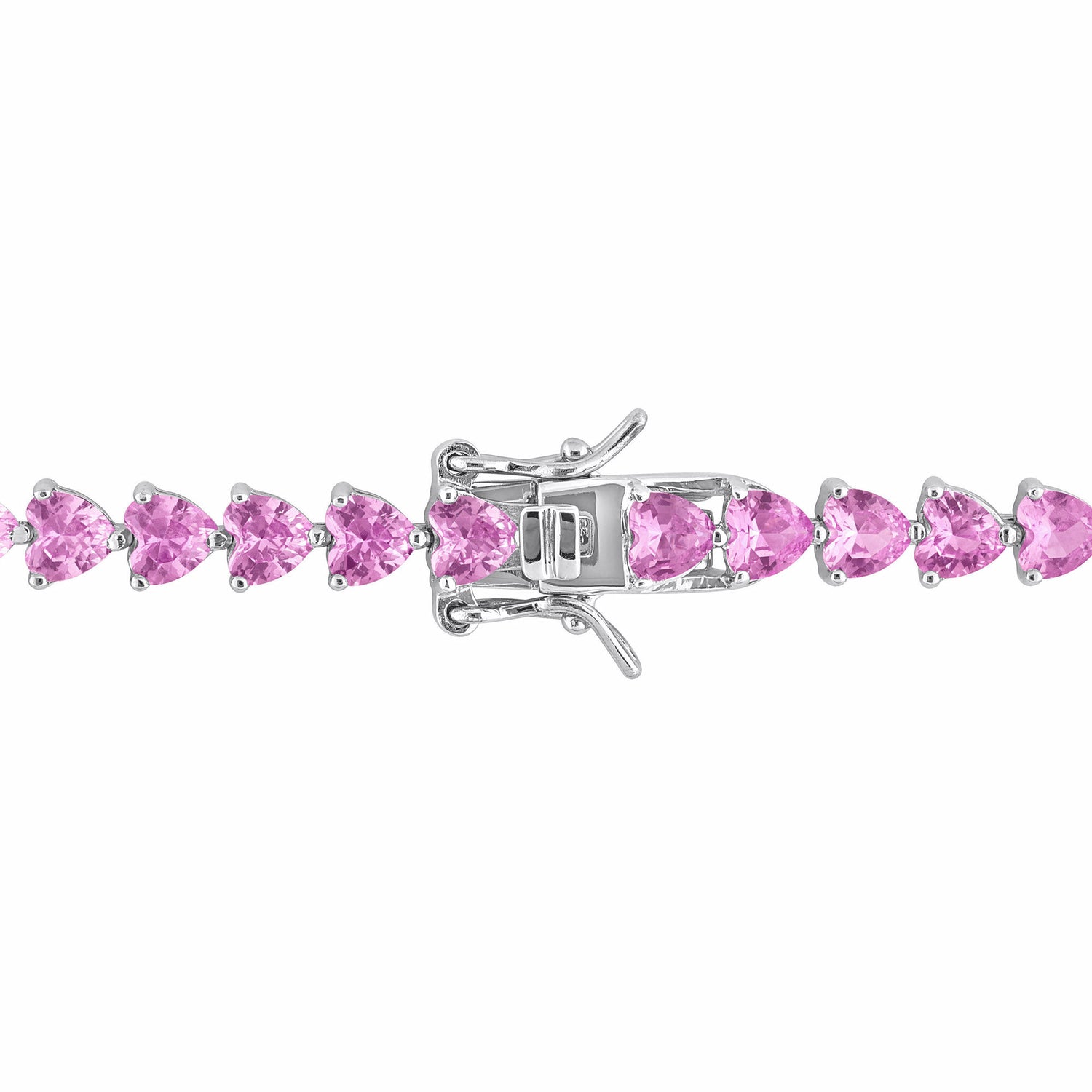 Lab-Created Pink Sapphire Bracelet in Sterling Silver