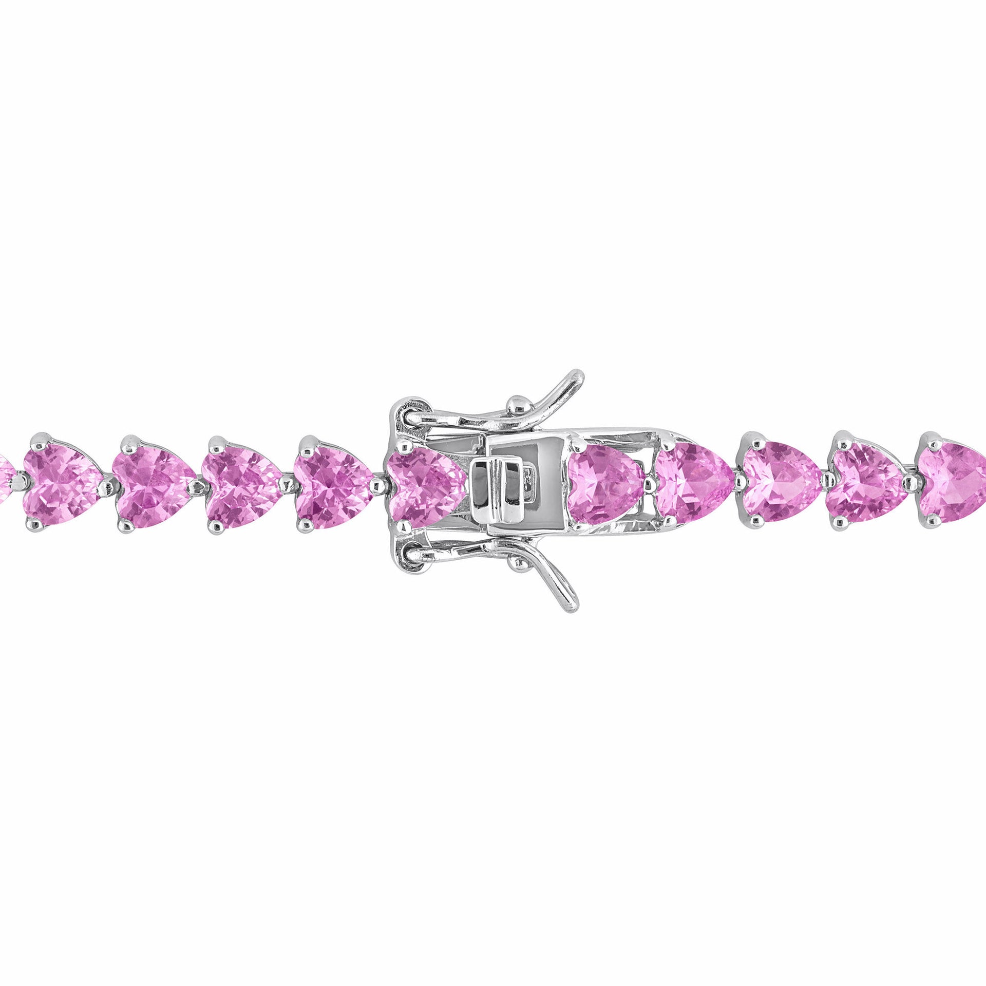 Lab-Created Pink Sapphire Bracelet in Sterling Silver