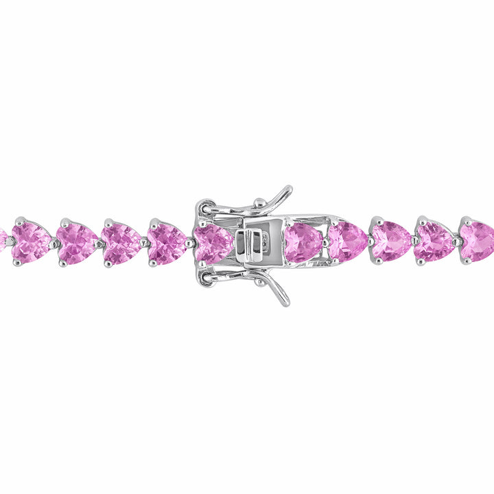 Lab-Created Pink Sapphire Bracelet in Sterling Silver