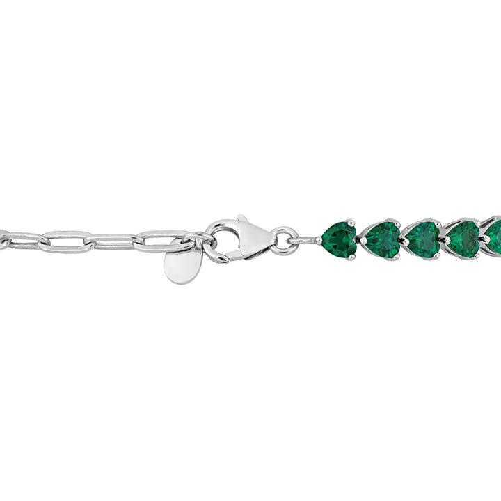 Lab-Created Emerald Tennis Bracelet in Sterling Silver