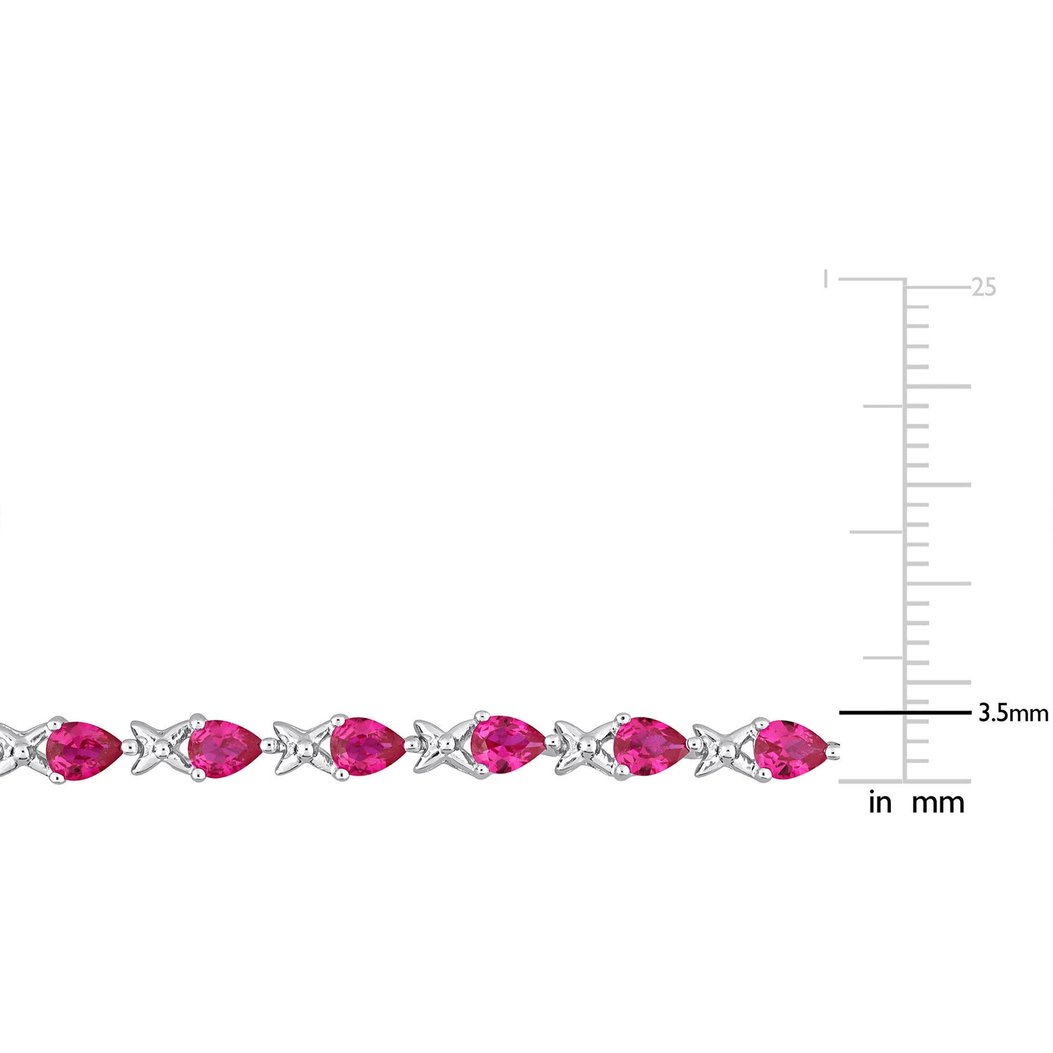 Lab-Created Ruby Link Bracelet in Sterling Silver, 7”