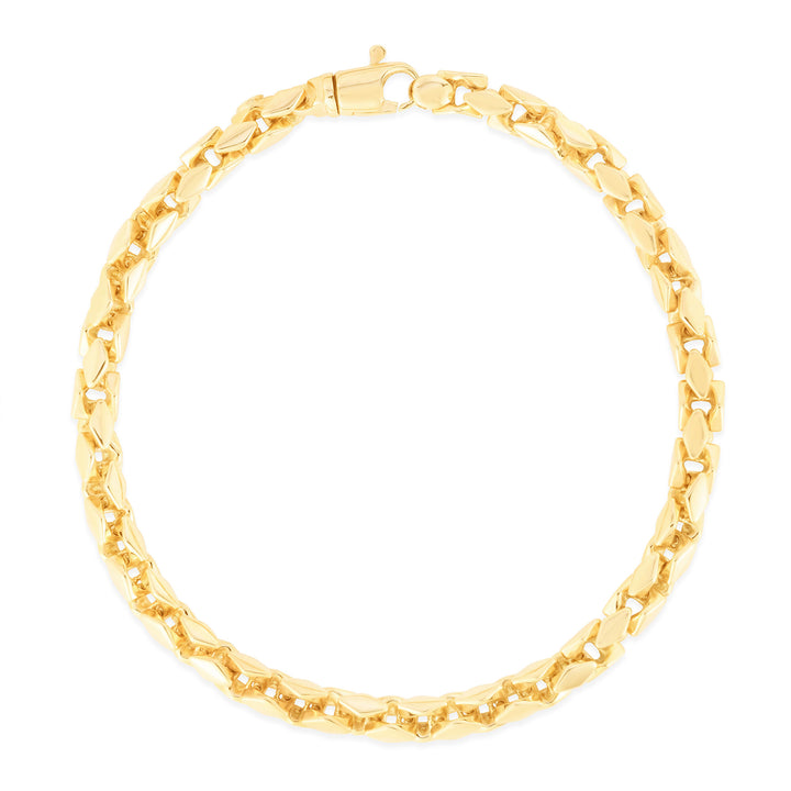 Fancy Box Bracelet in 14K Yellow Gold, 5MM, 8.25”