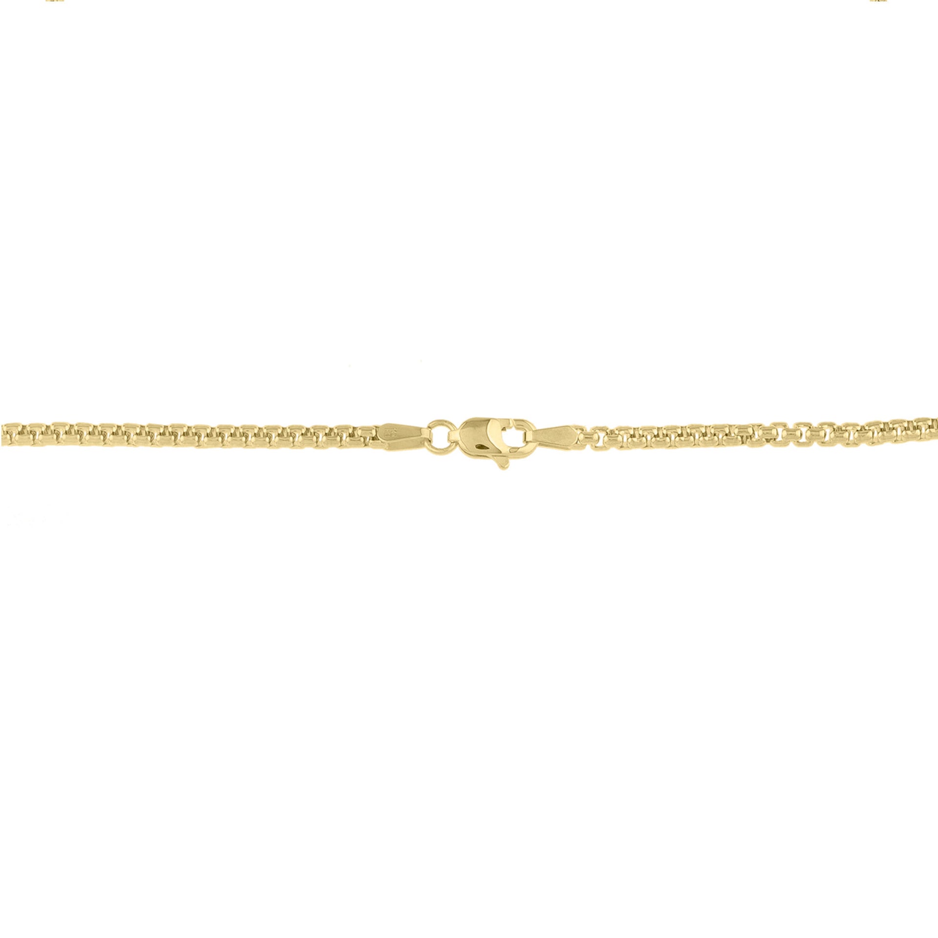 Solid Box Chain in 14K Yellow Gold, 2.5MM, 24"
