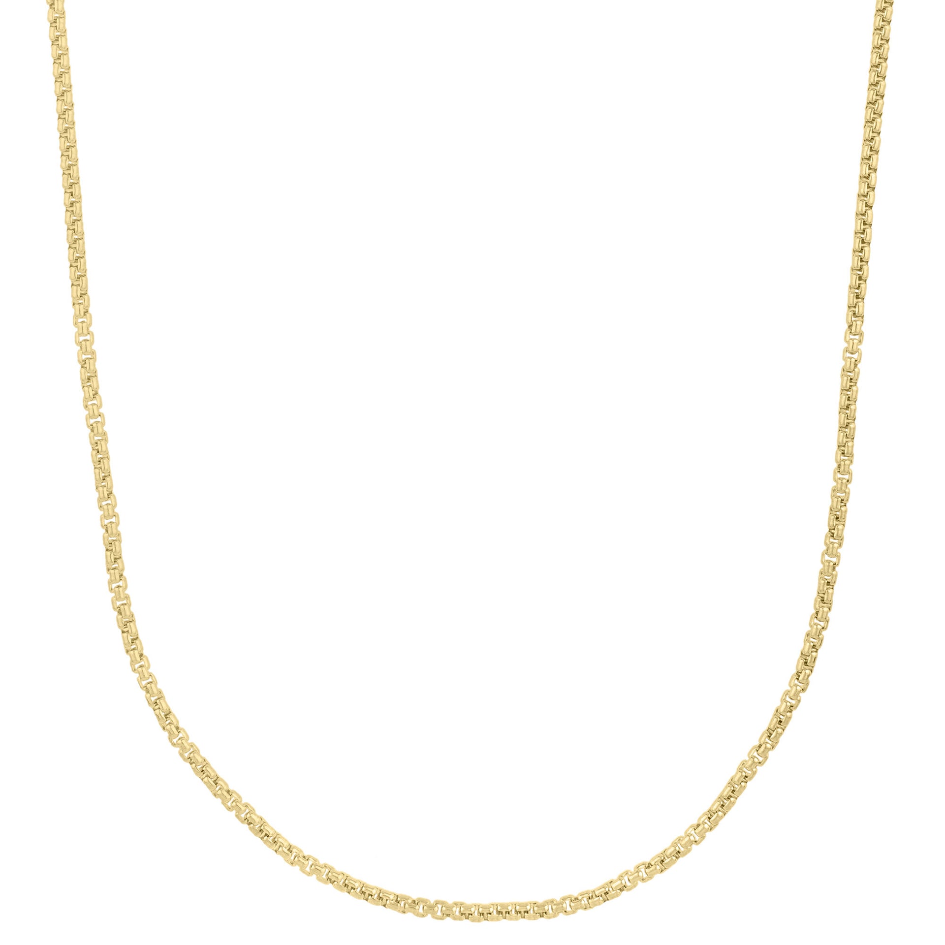 Solid Box Chain in 14K Yellow Gold, 2.5MM, 24"