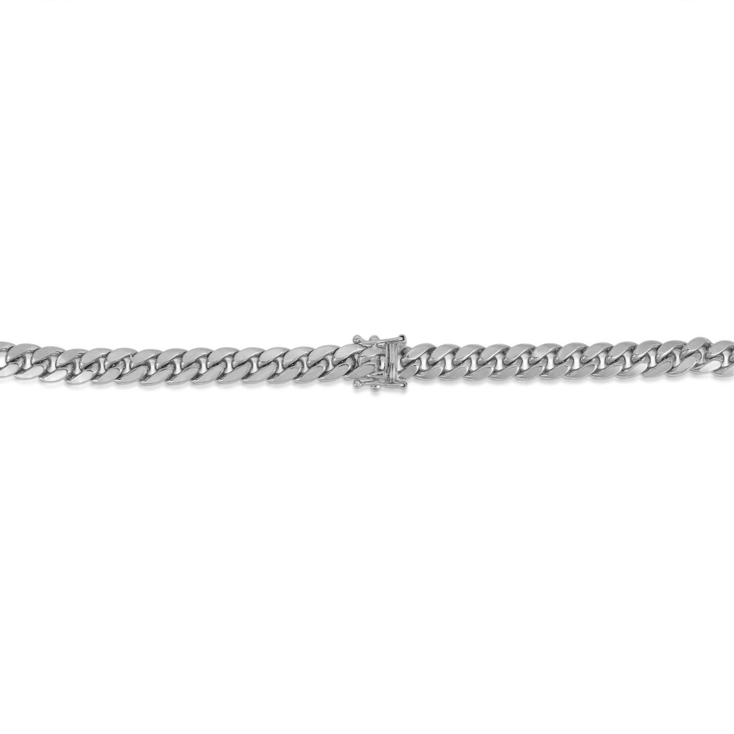 Solid Miami Cuban Chain in 14K White Chain, 5MM, 22”