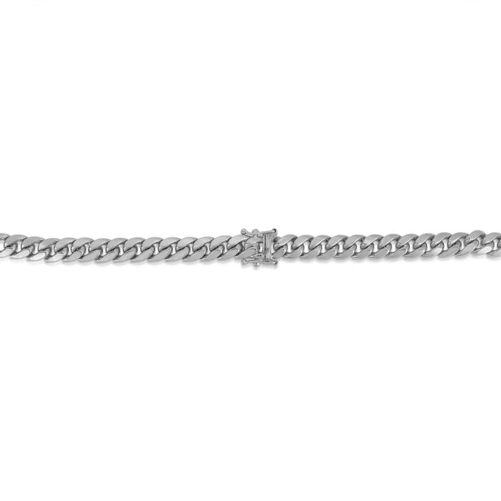 Solid Miami Cuban Chain in 14K White Chain, 5MM, 22”