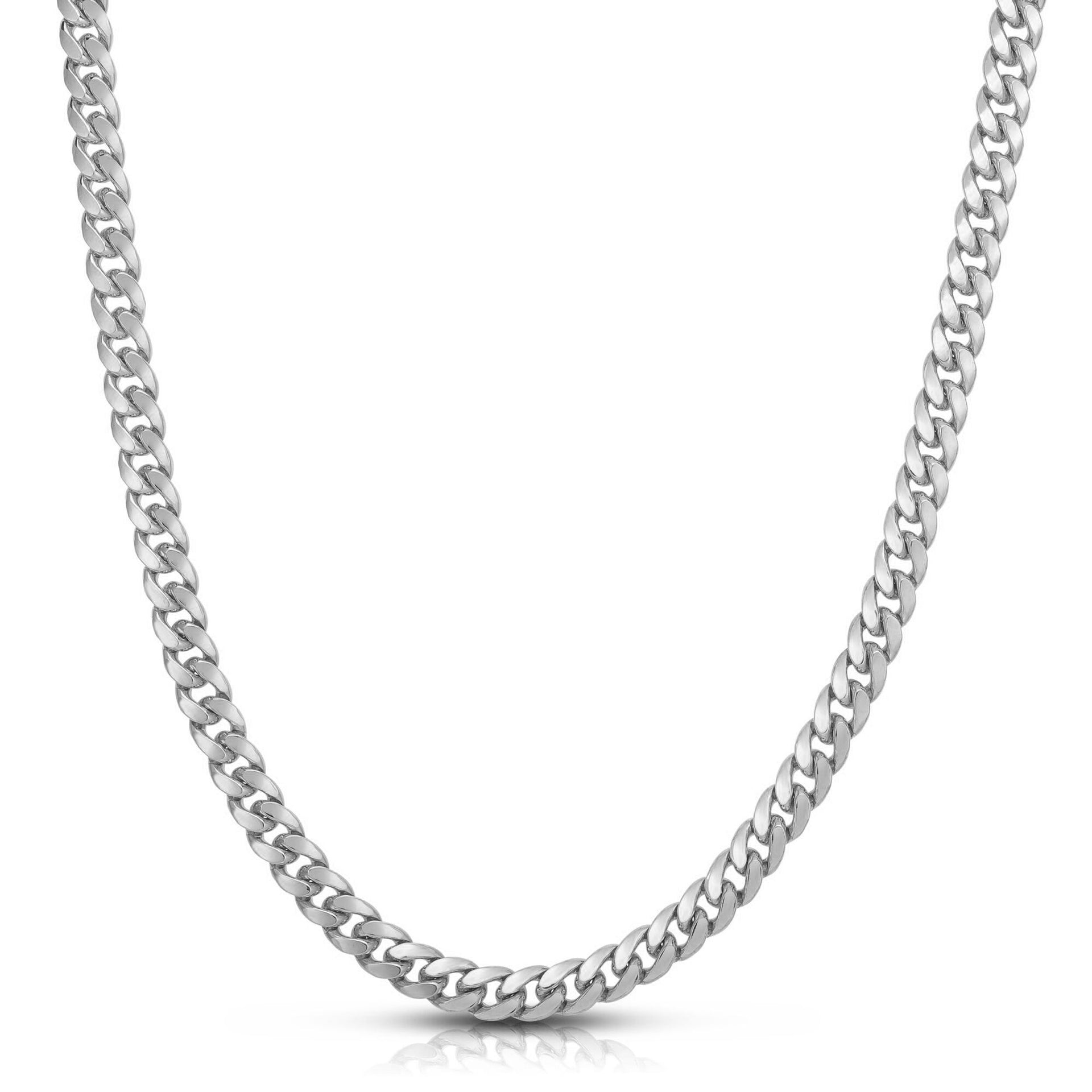 Miami Cuban Chain in 14K White Gold, 5MM, 24”