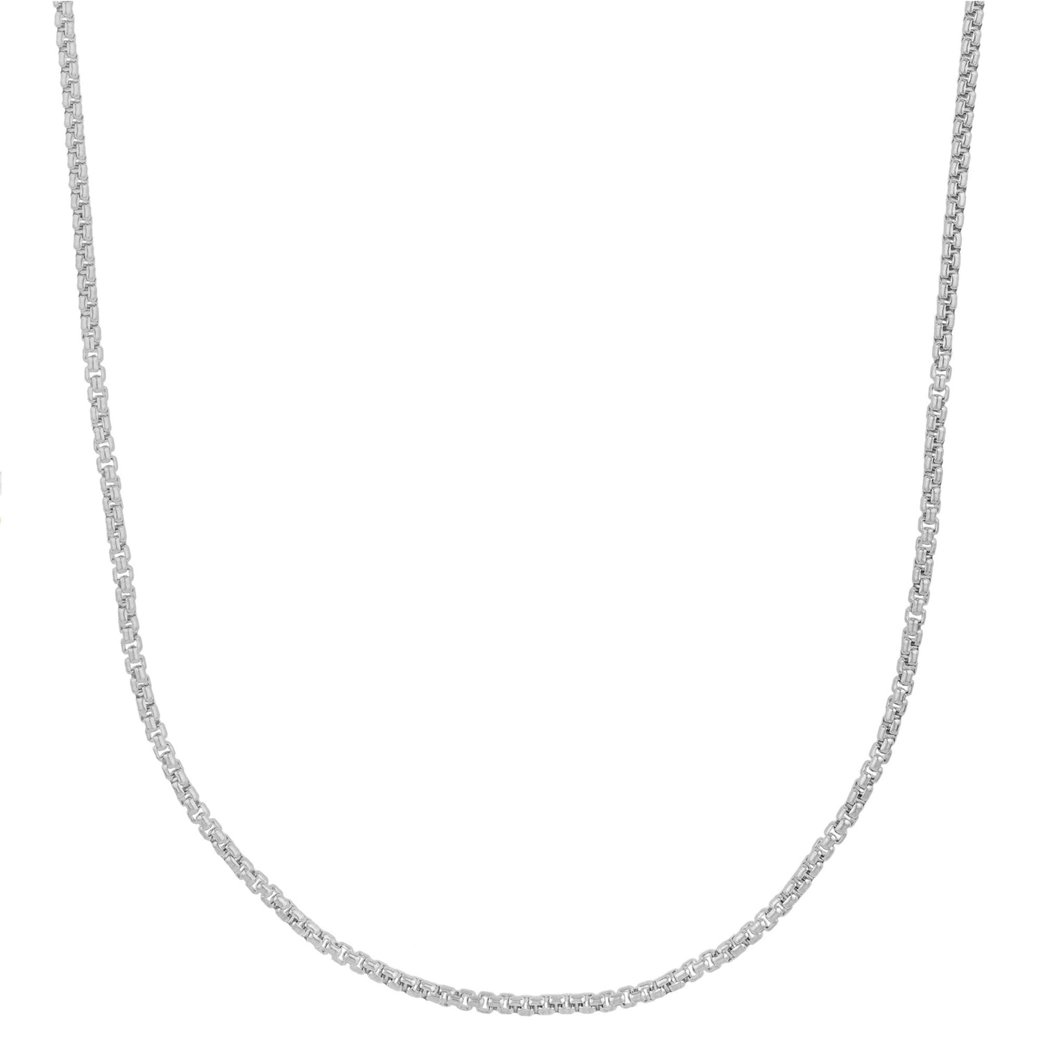 Solid Round Rope Chain in 14K White Gold, 2.5MM, 24”