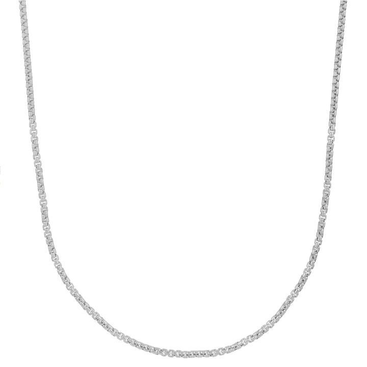 Solid Round Rope Chain in 14K White Gold, 2.5MM, 24”
