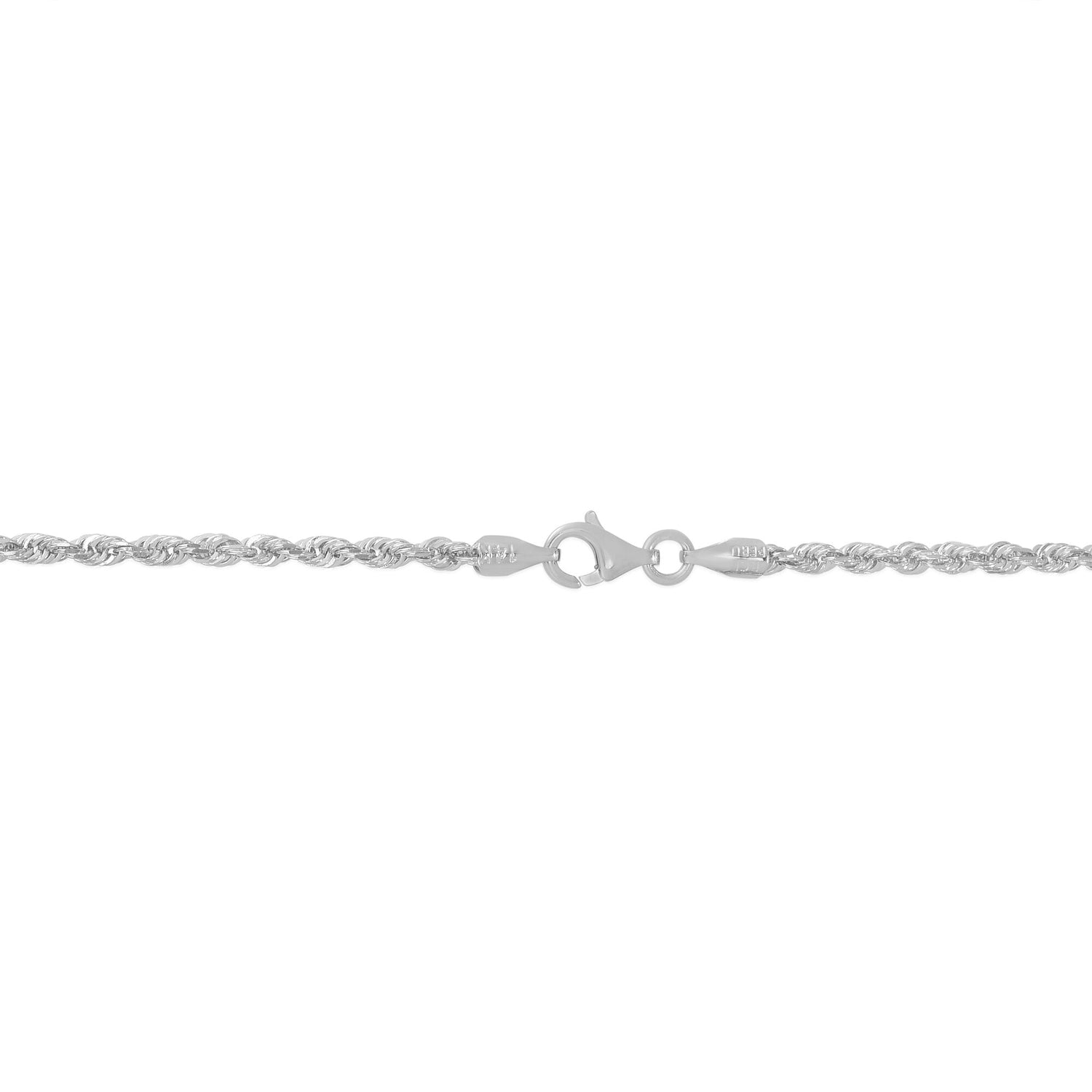Solid Diamond-Cut Rope Chain in 14K White Gold, 2.5MM, 22”
