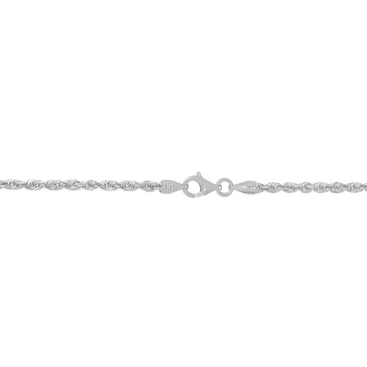 Solid Diamond-Cut Rope Chain in 14K White Gold, 2.5MM, 22”