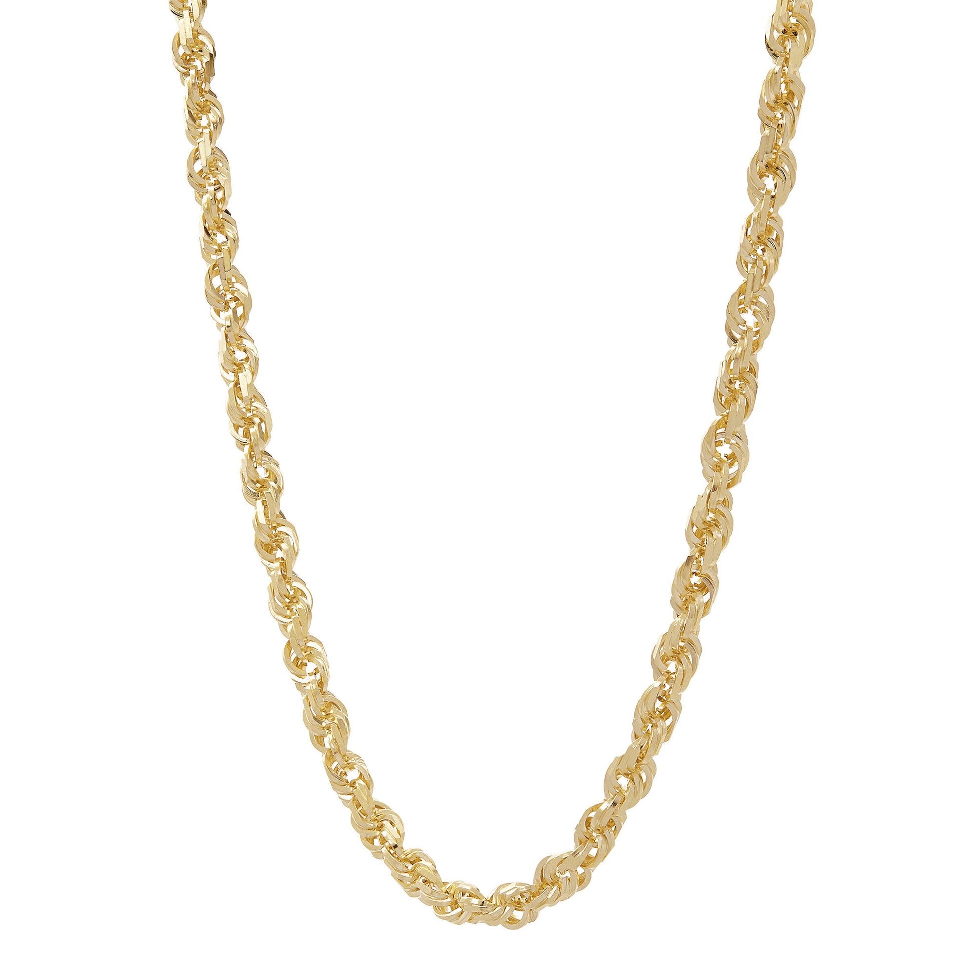 Solid Diamond-Cut Rope Chain in 14K Yellow Gold, 5.5MM, 22”