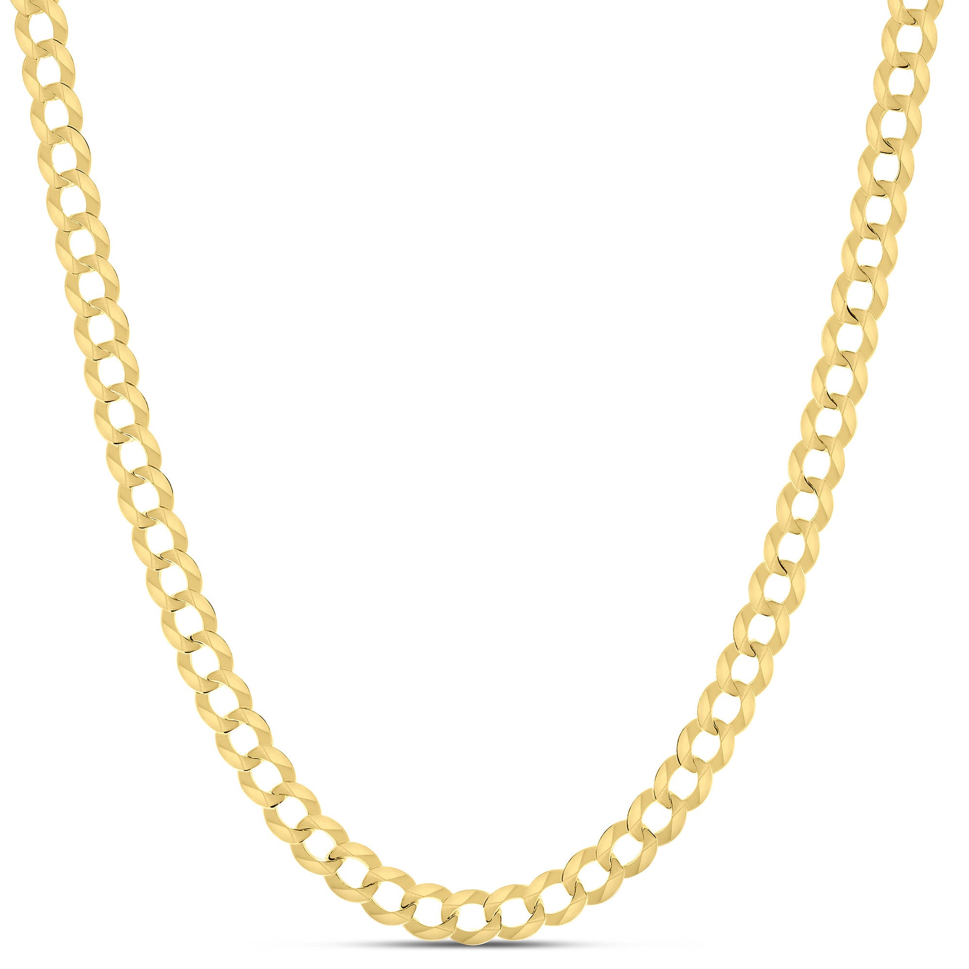 Solid Curb Chain in 14K Yellow Gold, 10MM, 24”