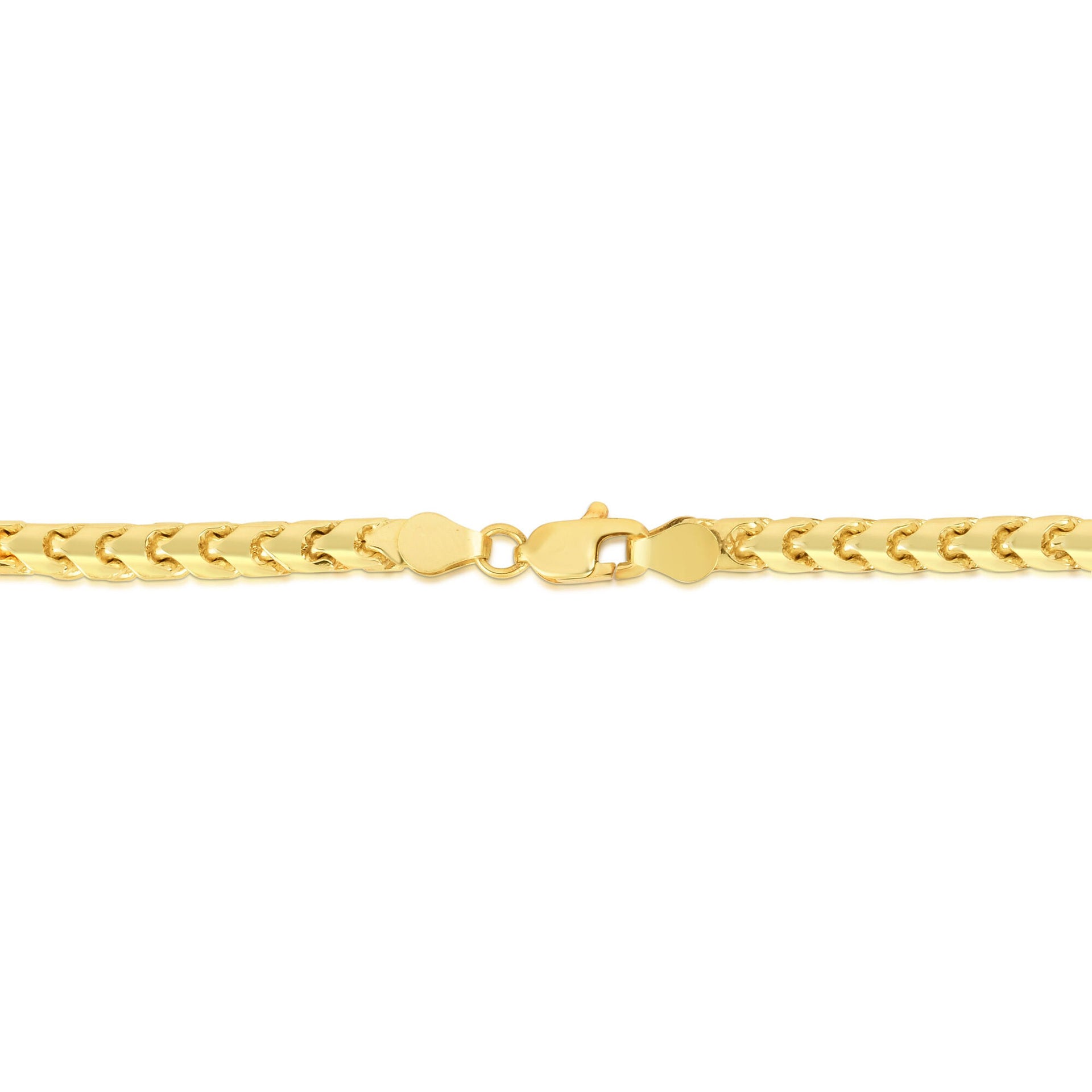 Solid Round Franco Link Chain in 14K Yellow Gold, 4MM, 24”