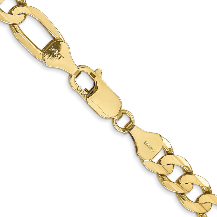 Solid Concave Figaro Open Link Chain in 14K Yellow Gold, 6.75MM, 22”
