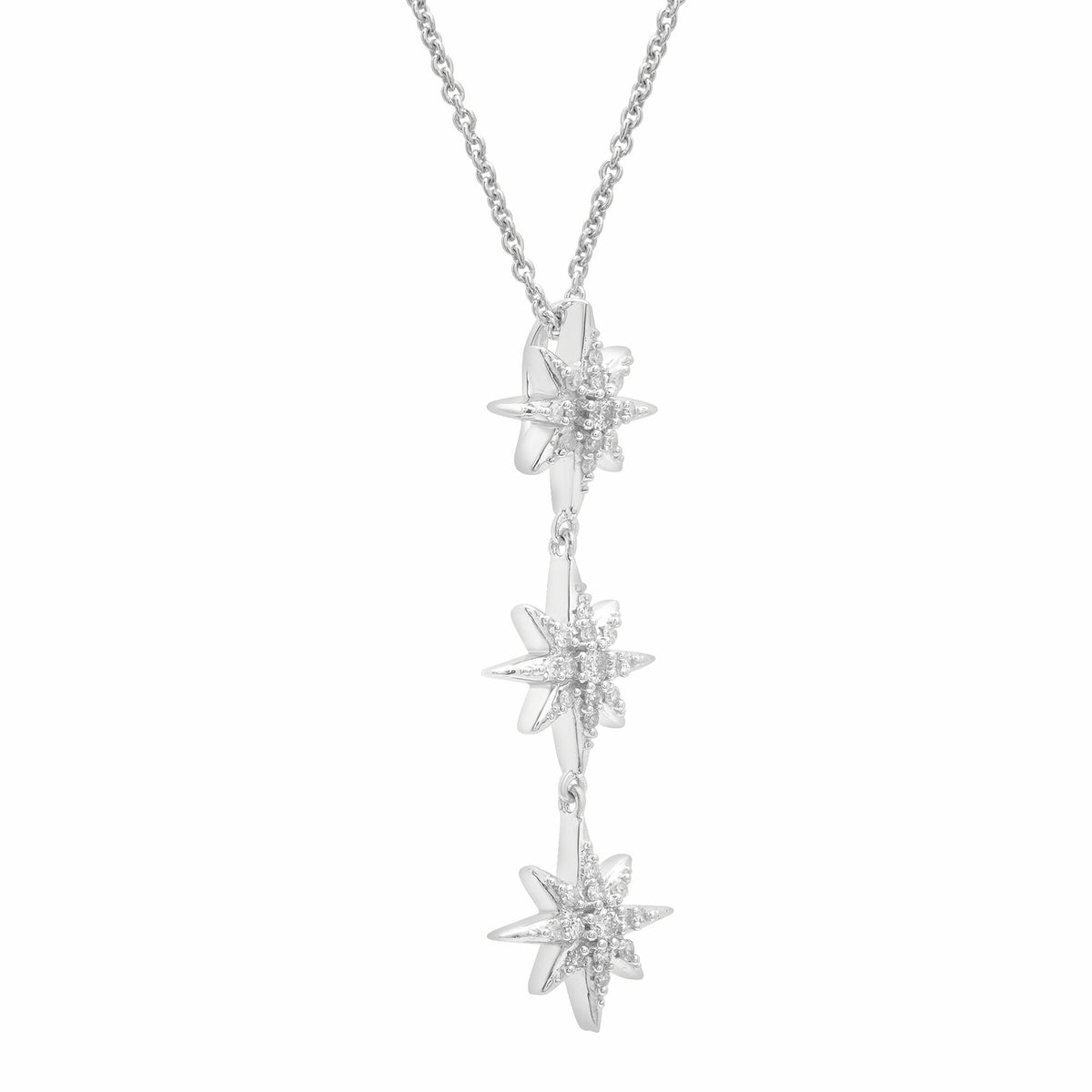 Diamond Star Pendant in Sterling Silver (1/5 ct. tw.)
