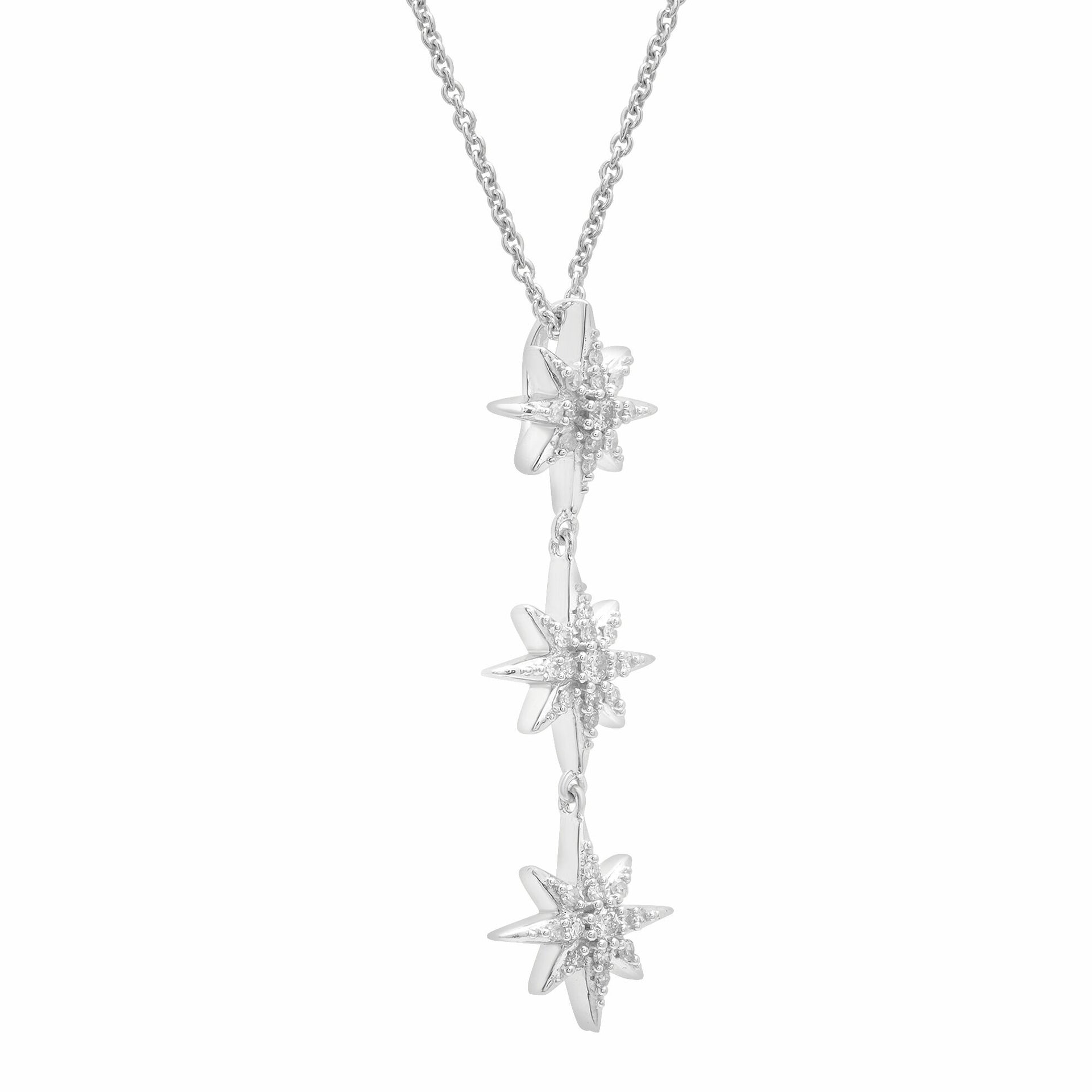 Diamond Star Pendant in Sterling Silver (1/5 ct. tw.)