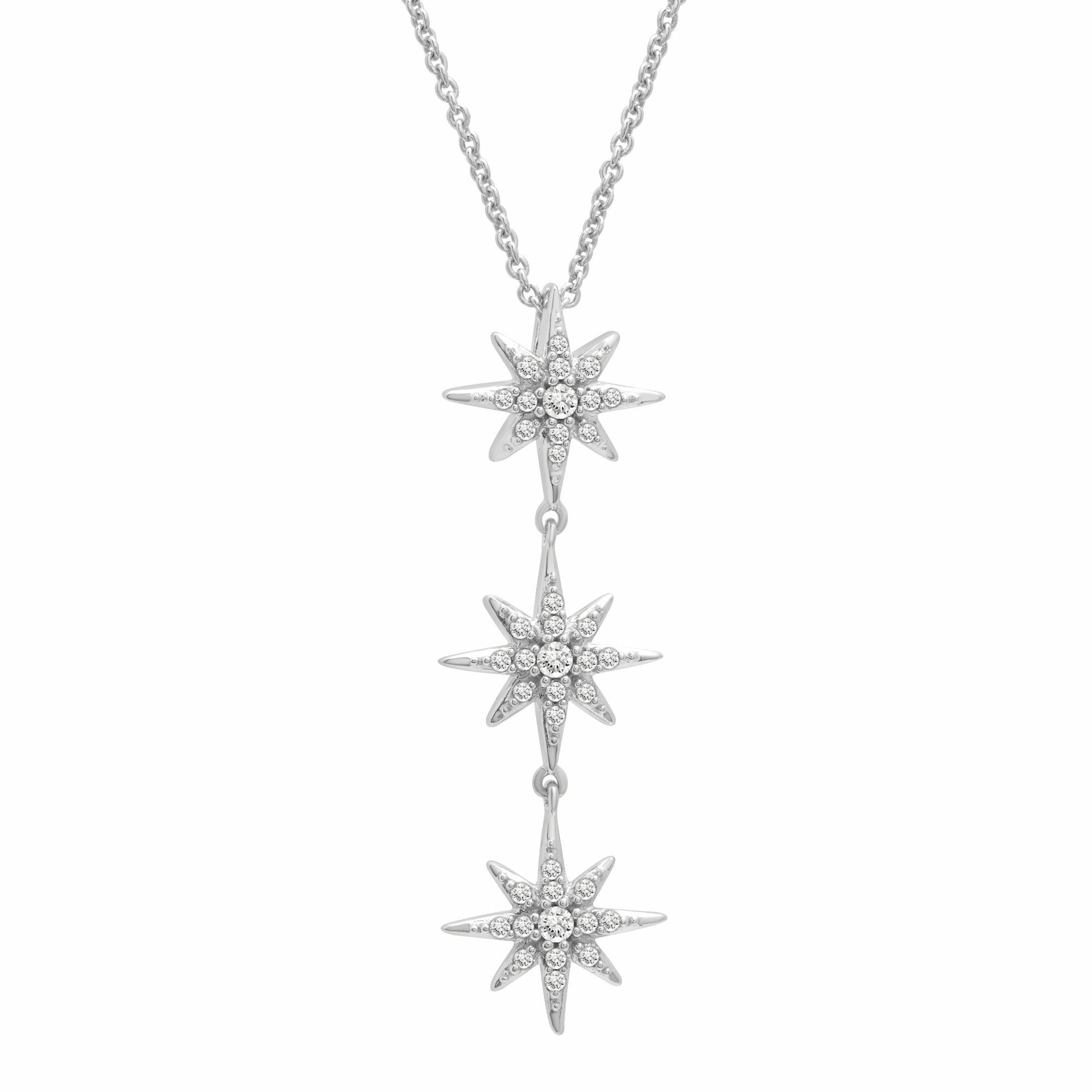 Diamond Star Pendant in Sterling Silver (1/5 ct. tw.)