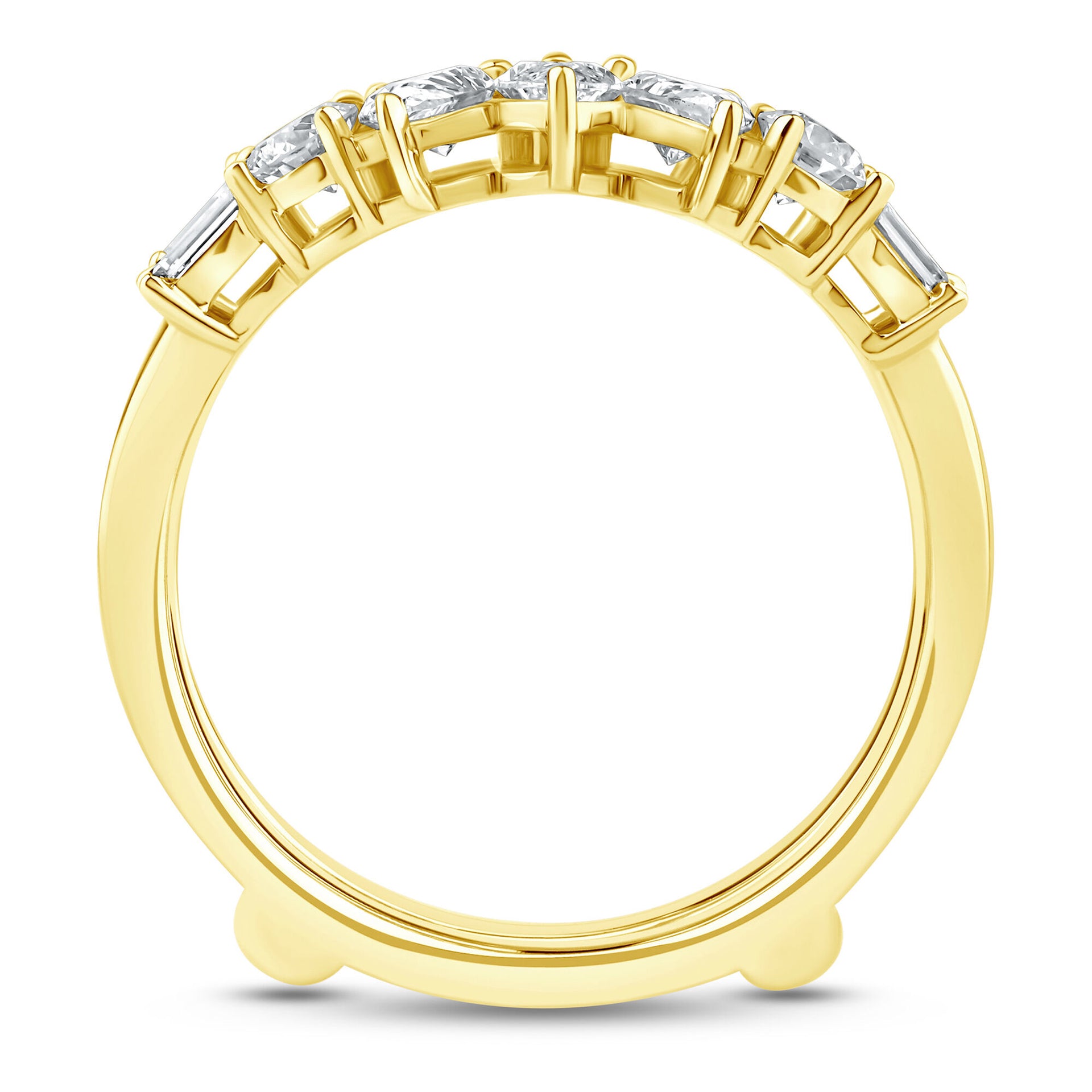Lab Grown Diamond Contour Insert Ring in 14K Yellow Gold (1 3/4 ct. tw.)