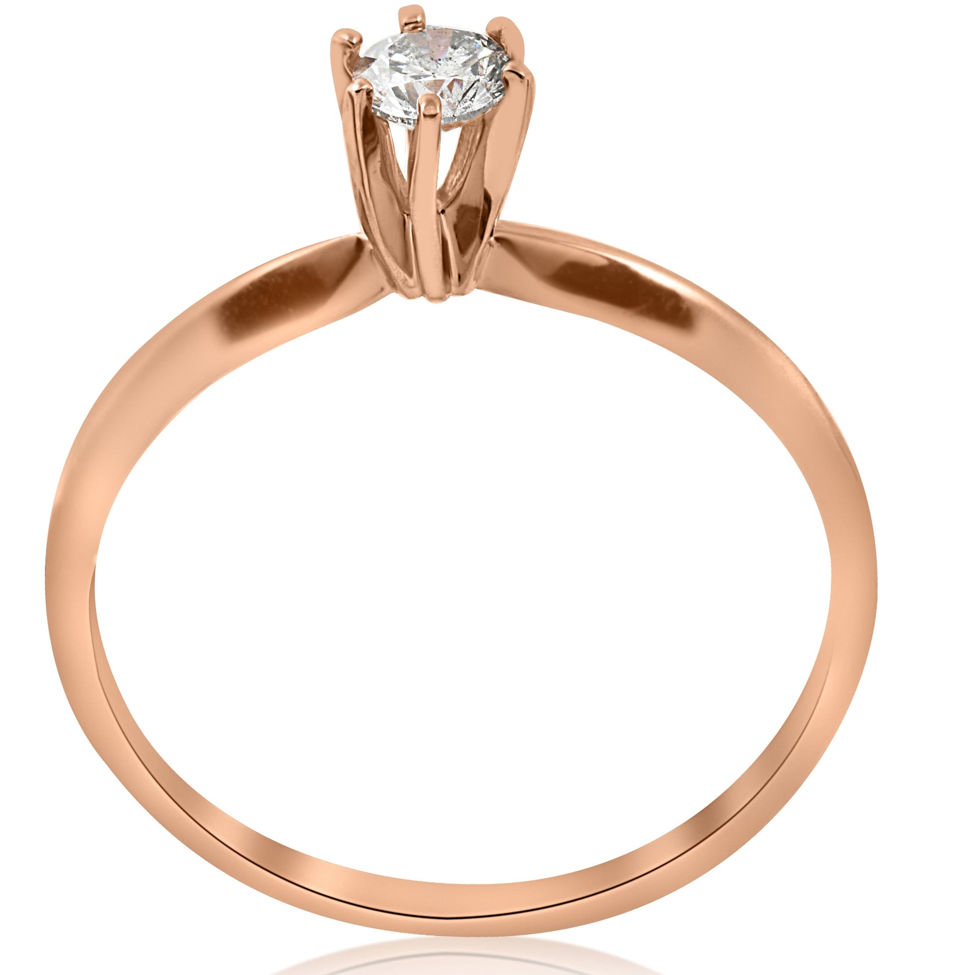 1/4 ct Solitaire Diamond Engagement Ring 14k Rose Gold