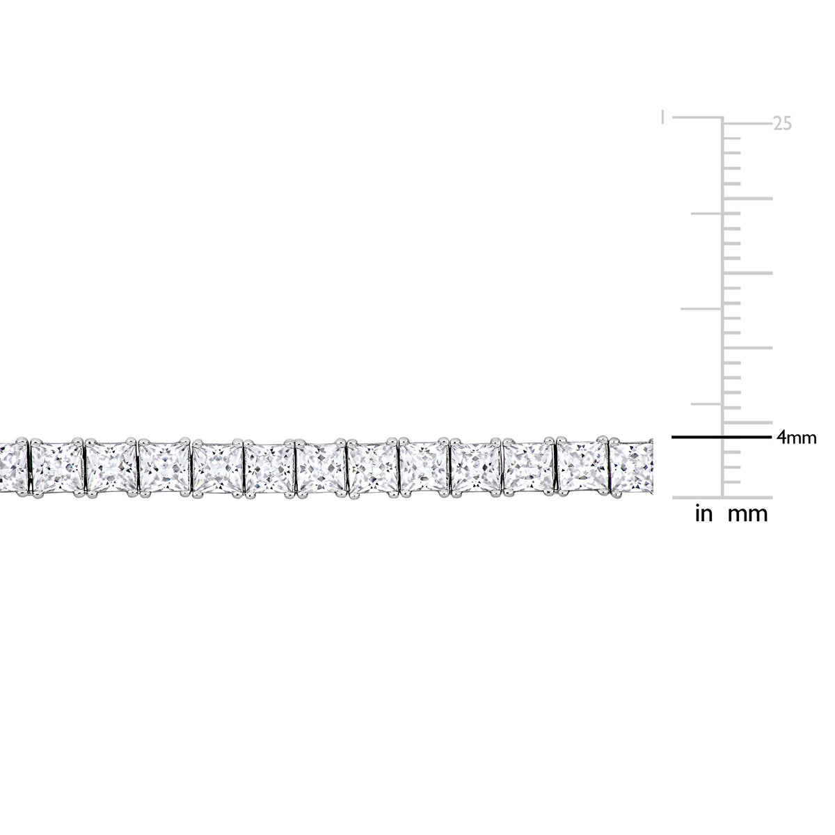 Lab-Created White Sapphire Tennis Necklace in Sterling Silver, 20”