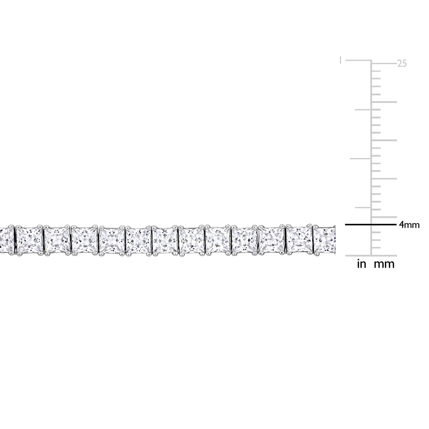 Lab-Created White Sapphire Tennis Necklace in Sterling Silver, 20”